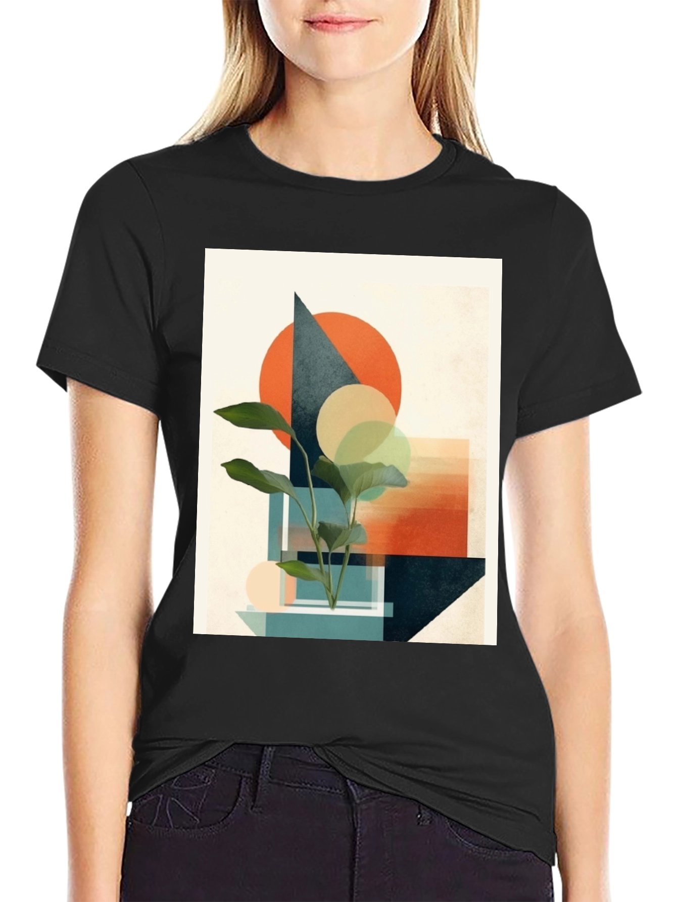 Abstract Geometric Plant T-Shirt