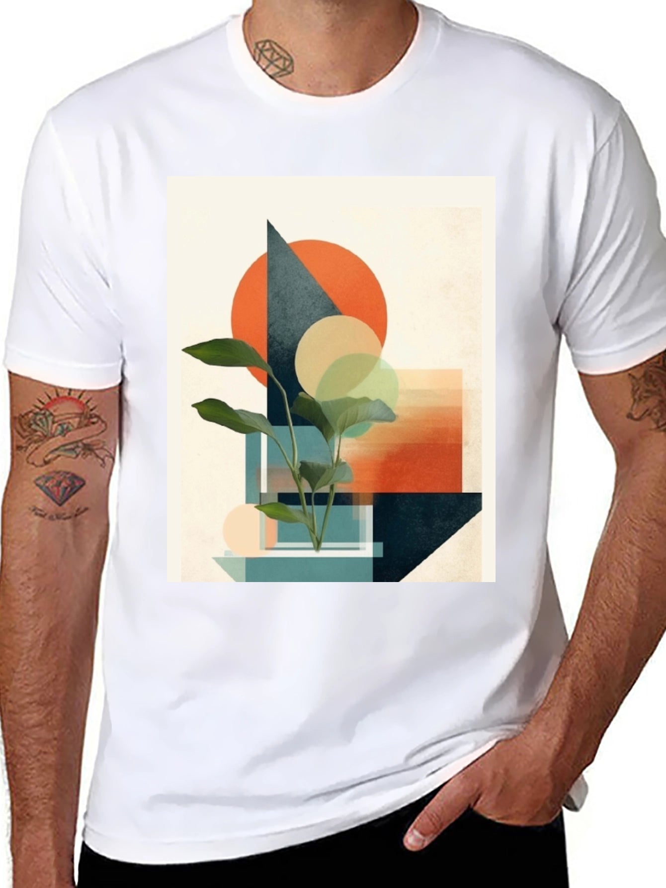 Abstract Geometric Plant T-Shirt