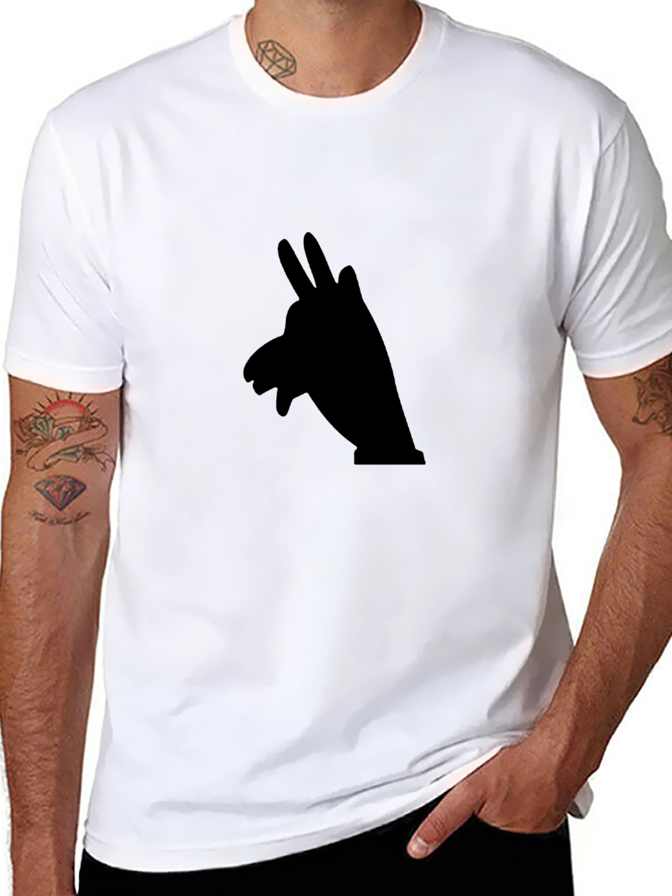 Black Shadow Puppet Graphic Tee - Soft Cotton
