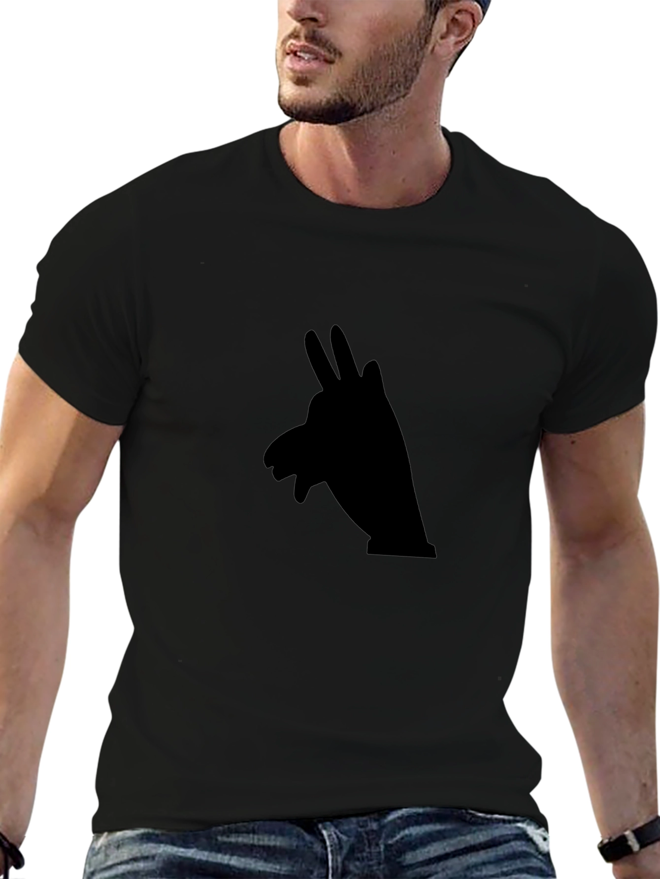 Black Shadow Puppet Graphic Tee - Soft Cotton