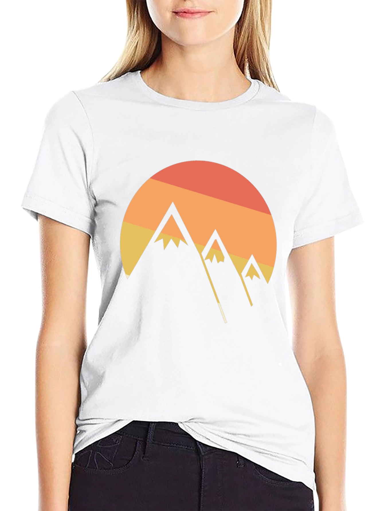 Sunset Mountain Graphic Tee - Black