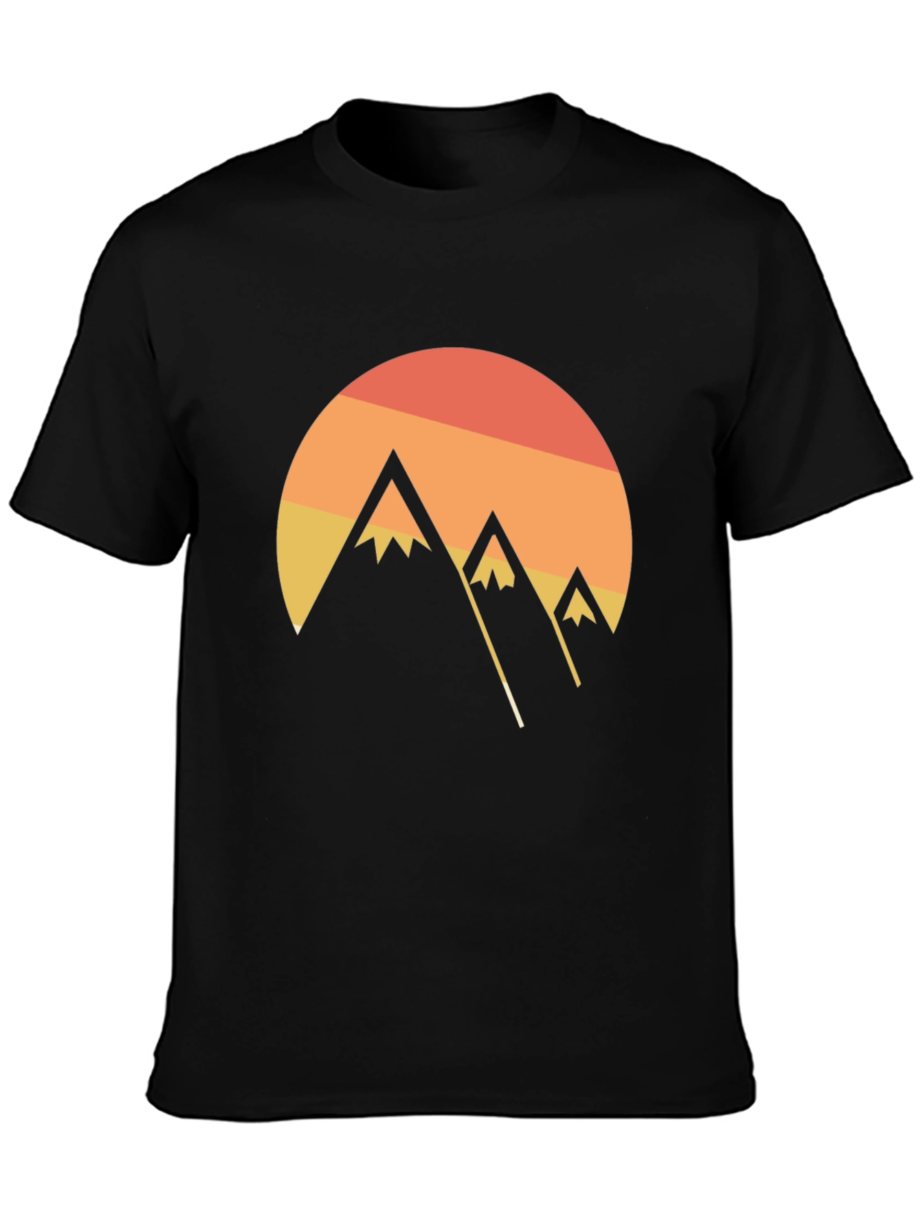 Sunset Mountain Graphic Tee - Black