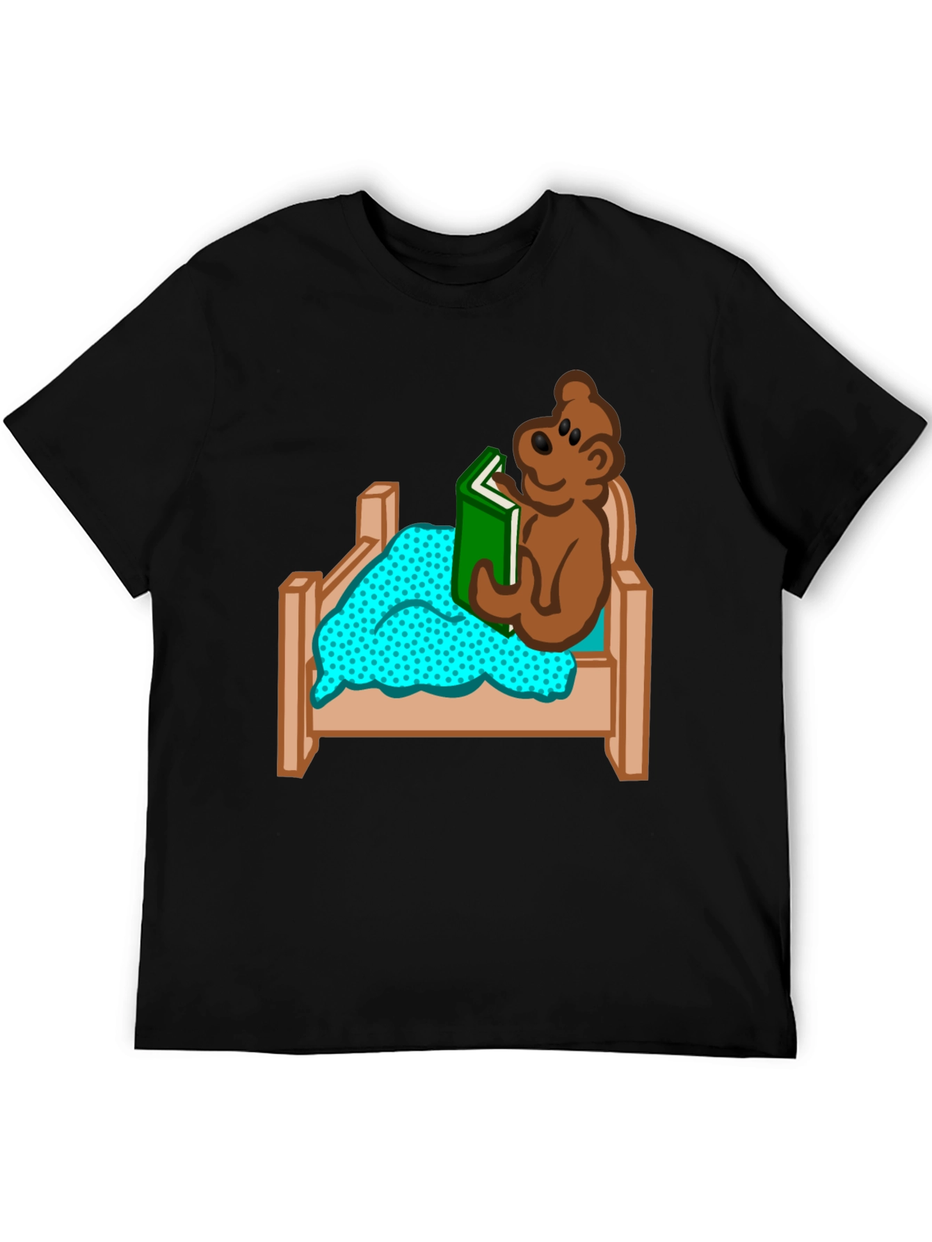 Bear Reading in Bed Graphic T-Shirt