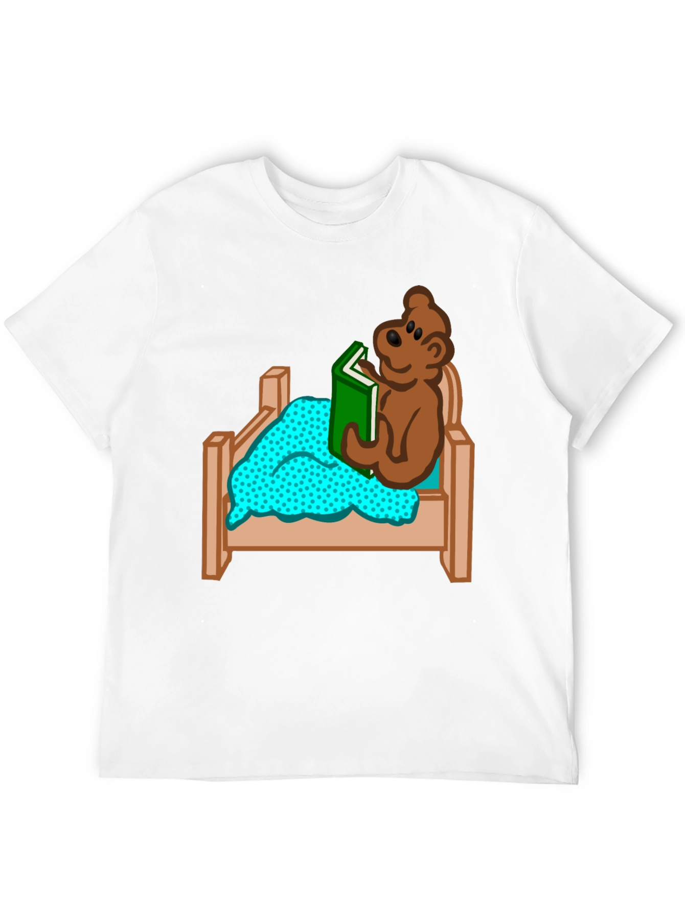 Bear Reading in Bed Graphic T-Shirt