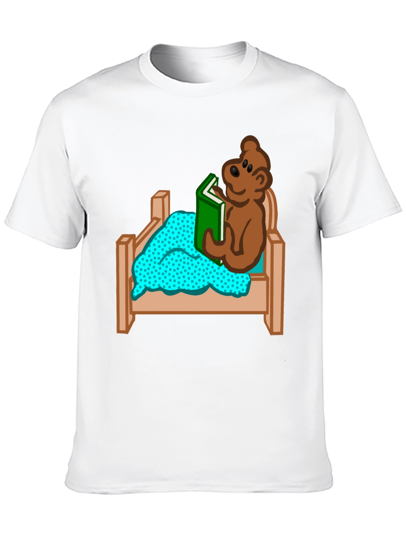 Bear Reading in Bed Graphic T-Shirt