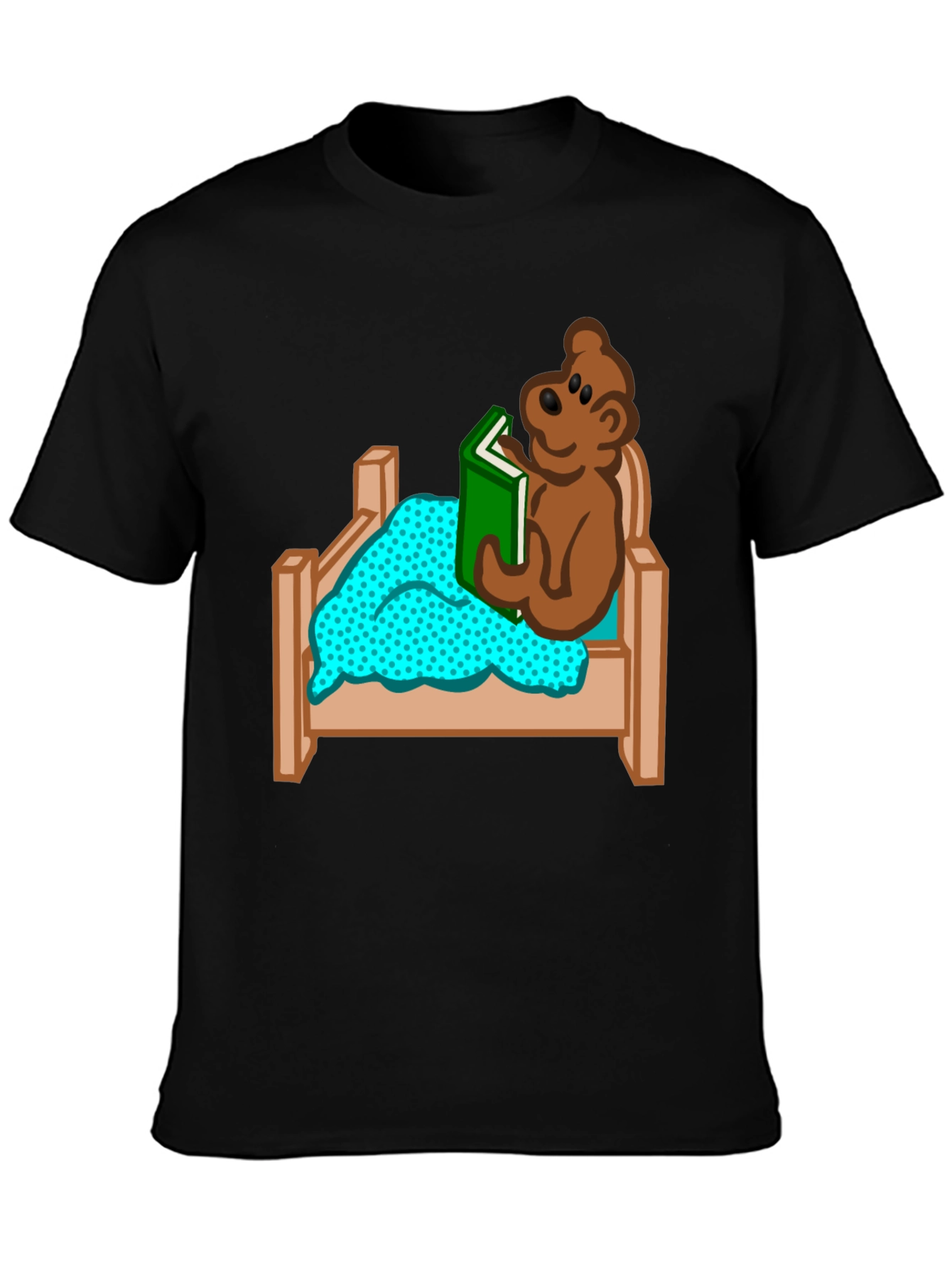 Bear Reading in Bed Graphic T-Shirt
