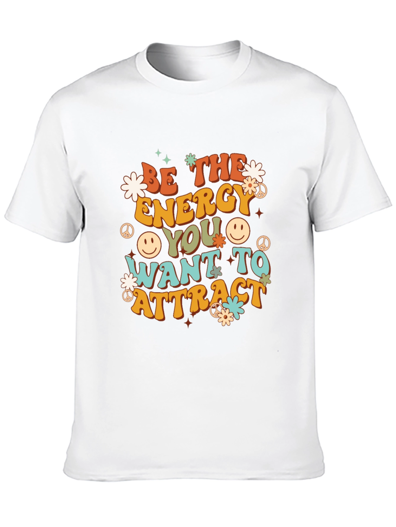 Retro Energy Graphic Tee - Positive Vibes Shirt