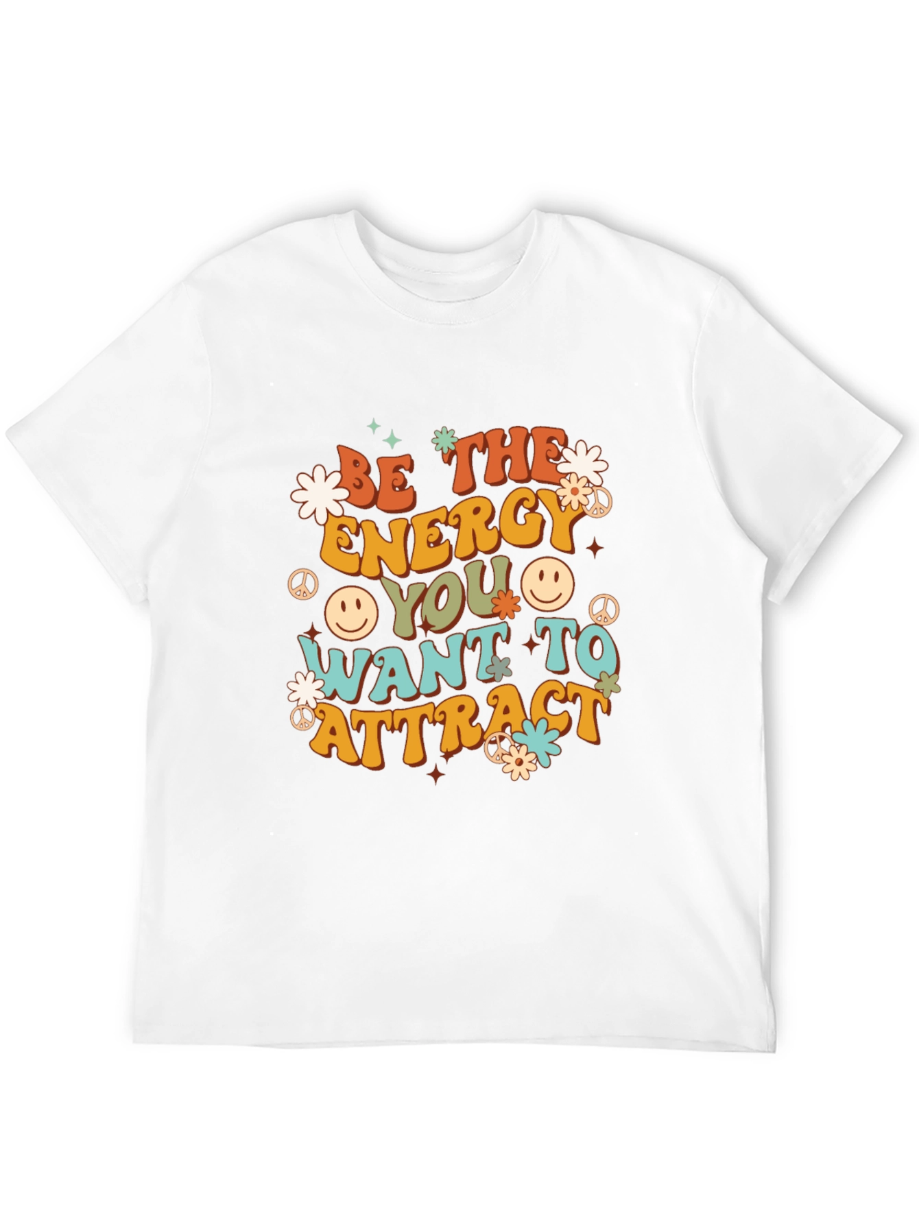 Retro Energy Graphic Tee - Positive Vibes Shirt