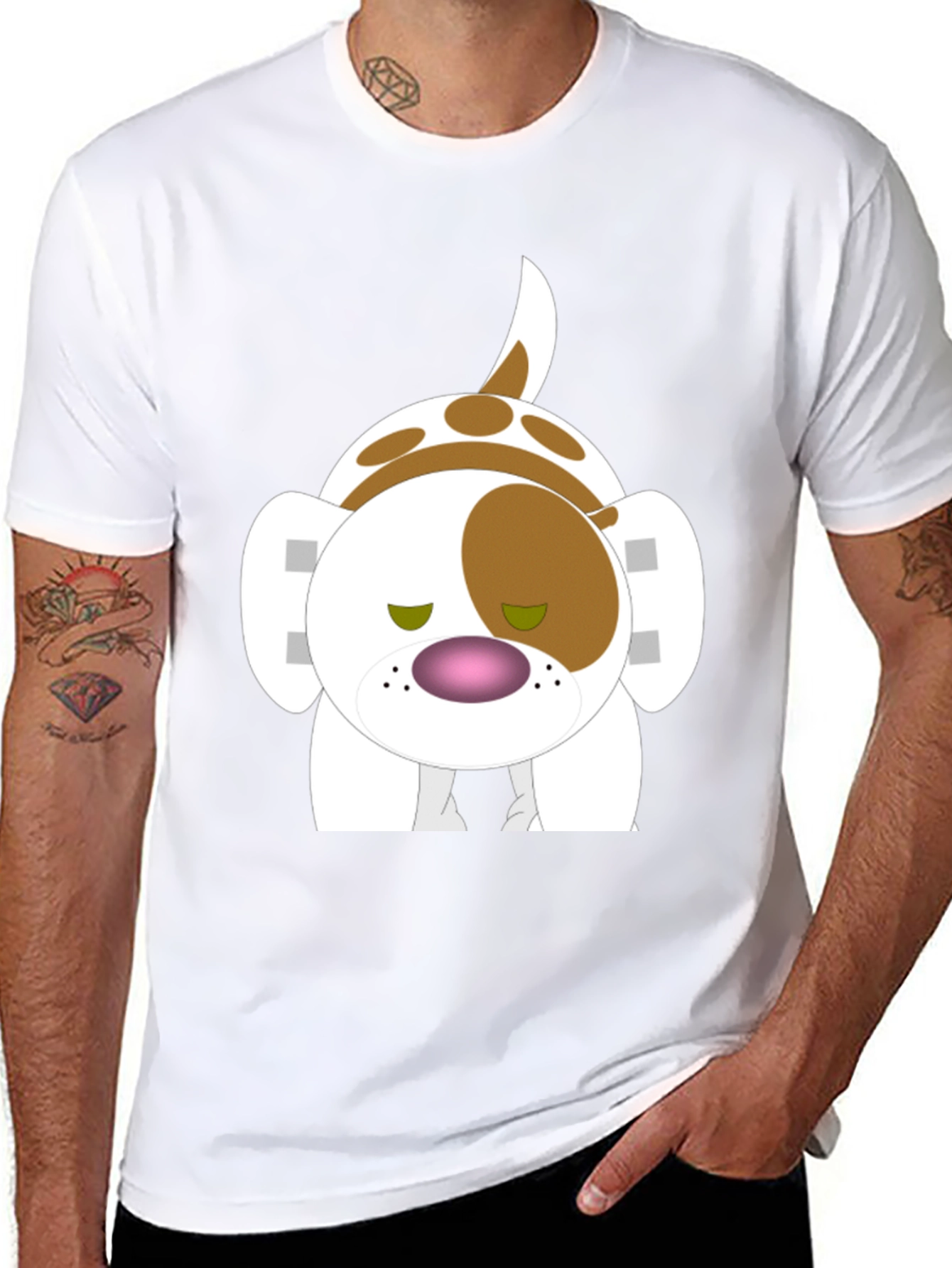 Cartoon Dog Graphic Tee - Stylish Casual Wear