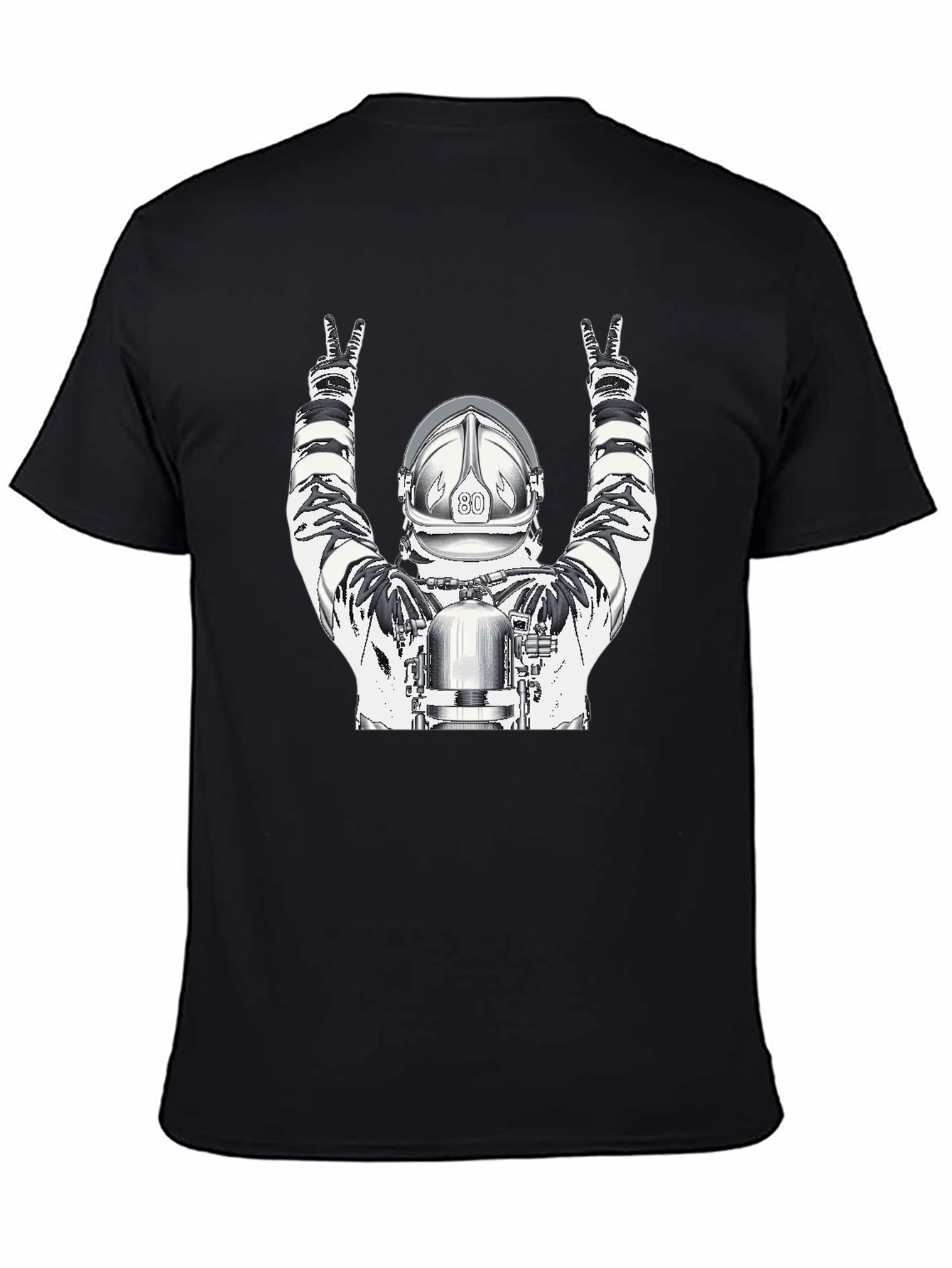 Astronaut Graphic Tee - Black Cotton T-Shirt