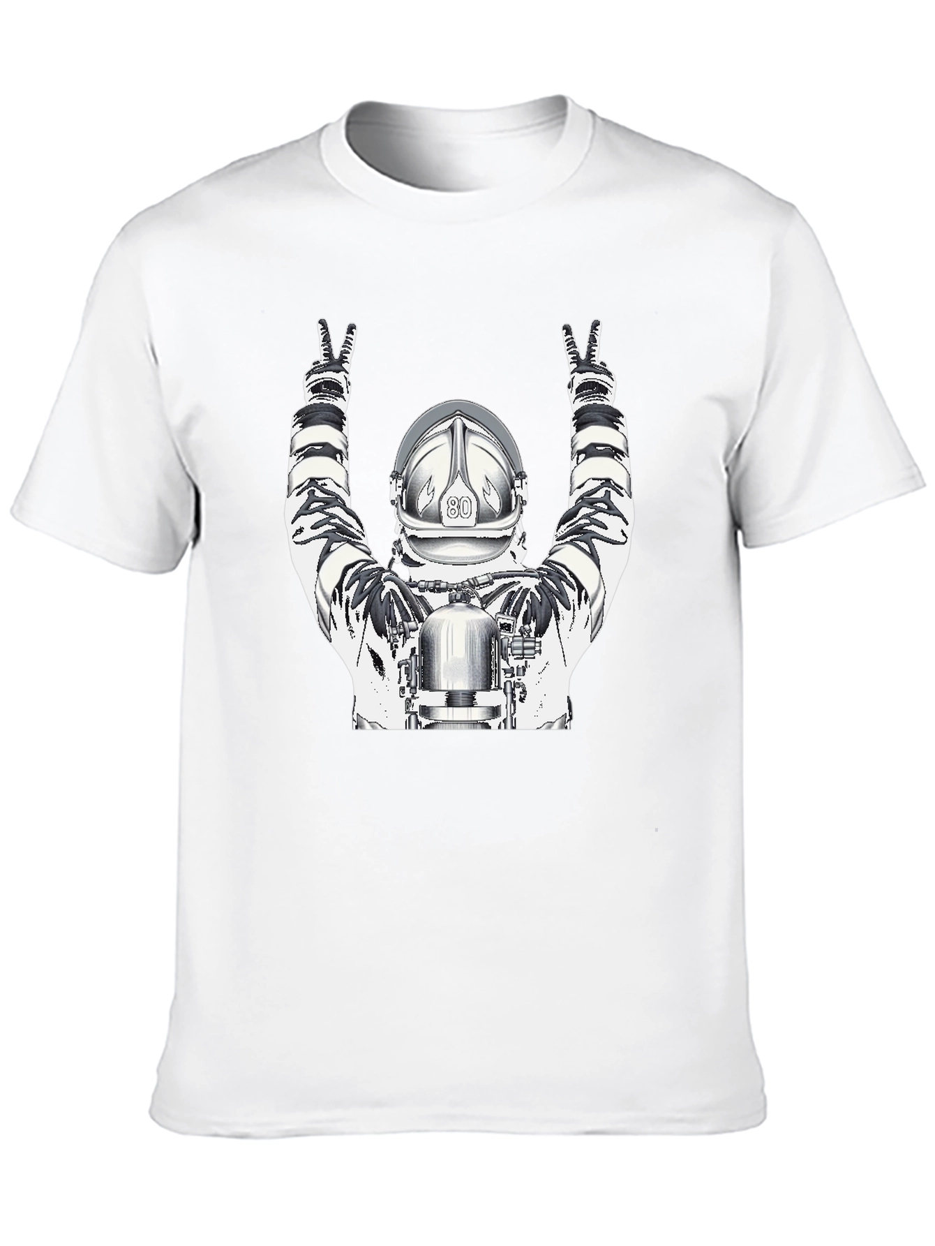 Astronaut Graphic Tee - Black Cotton T-Shirt