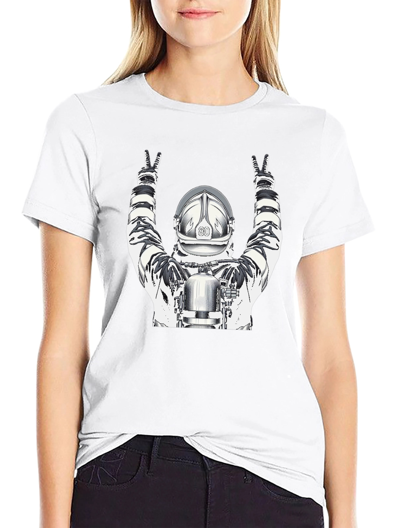 Astronaut Graphic Tee - Black Cotton T-Shirt