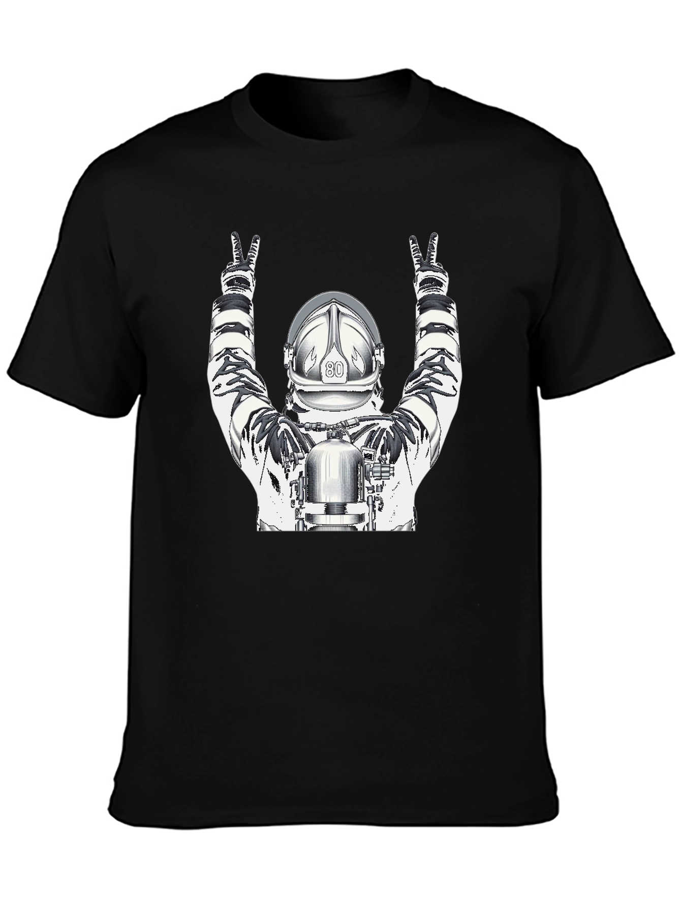 Astronaut Graphic Tee - Black Cotton T-Shirt