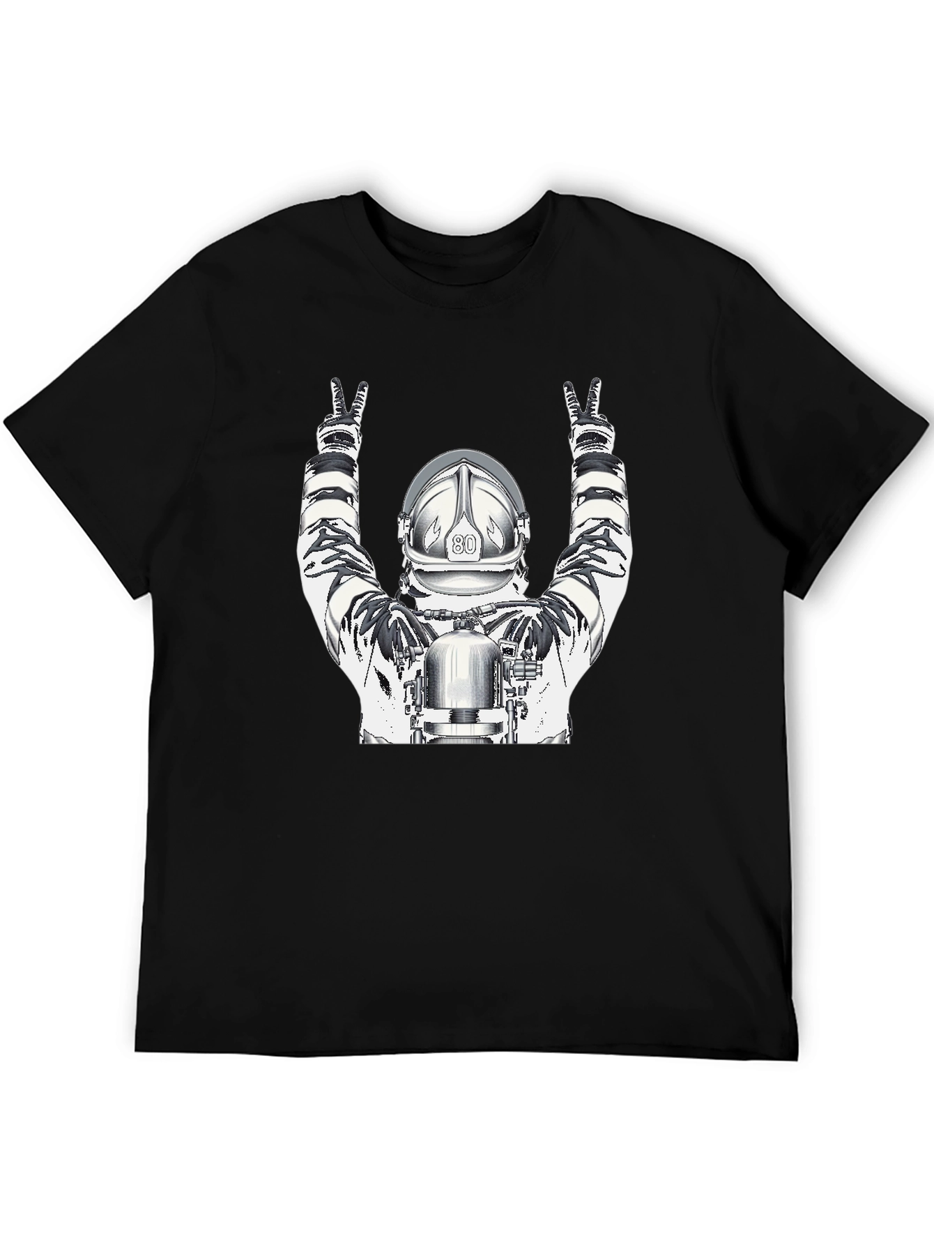 Astronaut Graphic Tee - Black Cotton T-Shirt