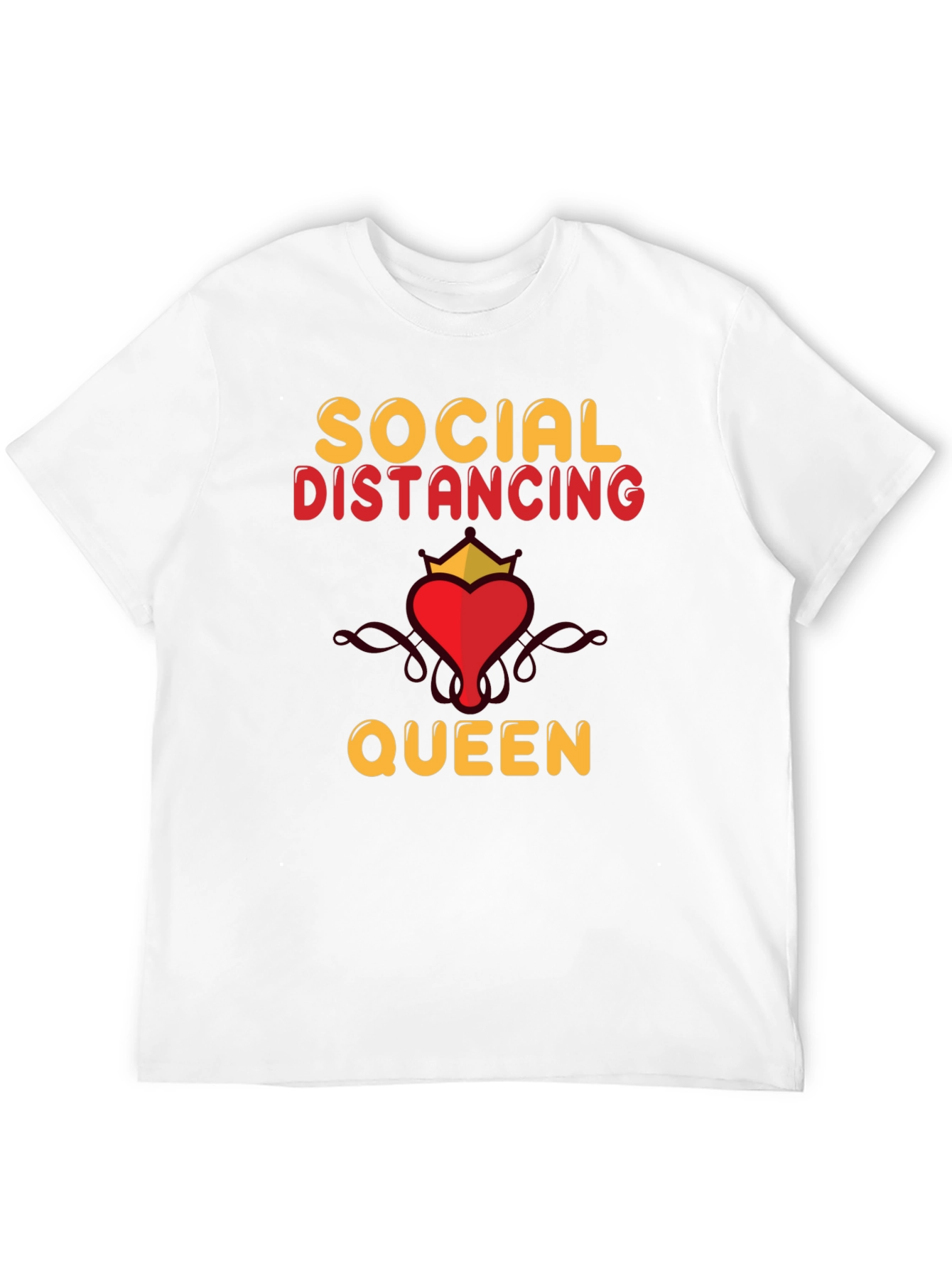 Social Distancing Queen T-Shirt - Funny Novelty Tee