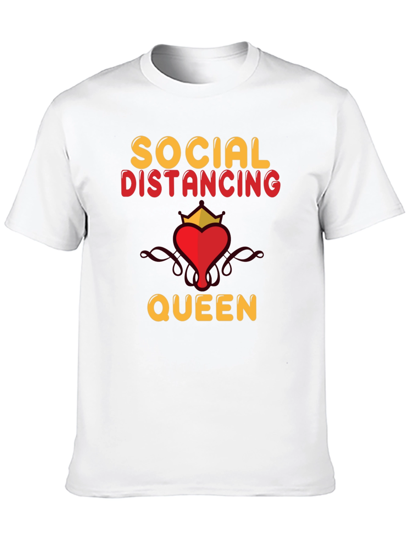 Social Distancing Queen T-Shirt - Funny Novelty Tee