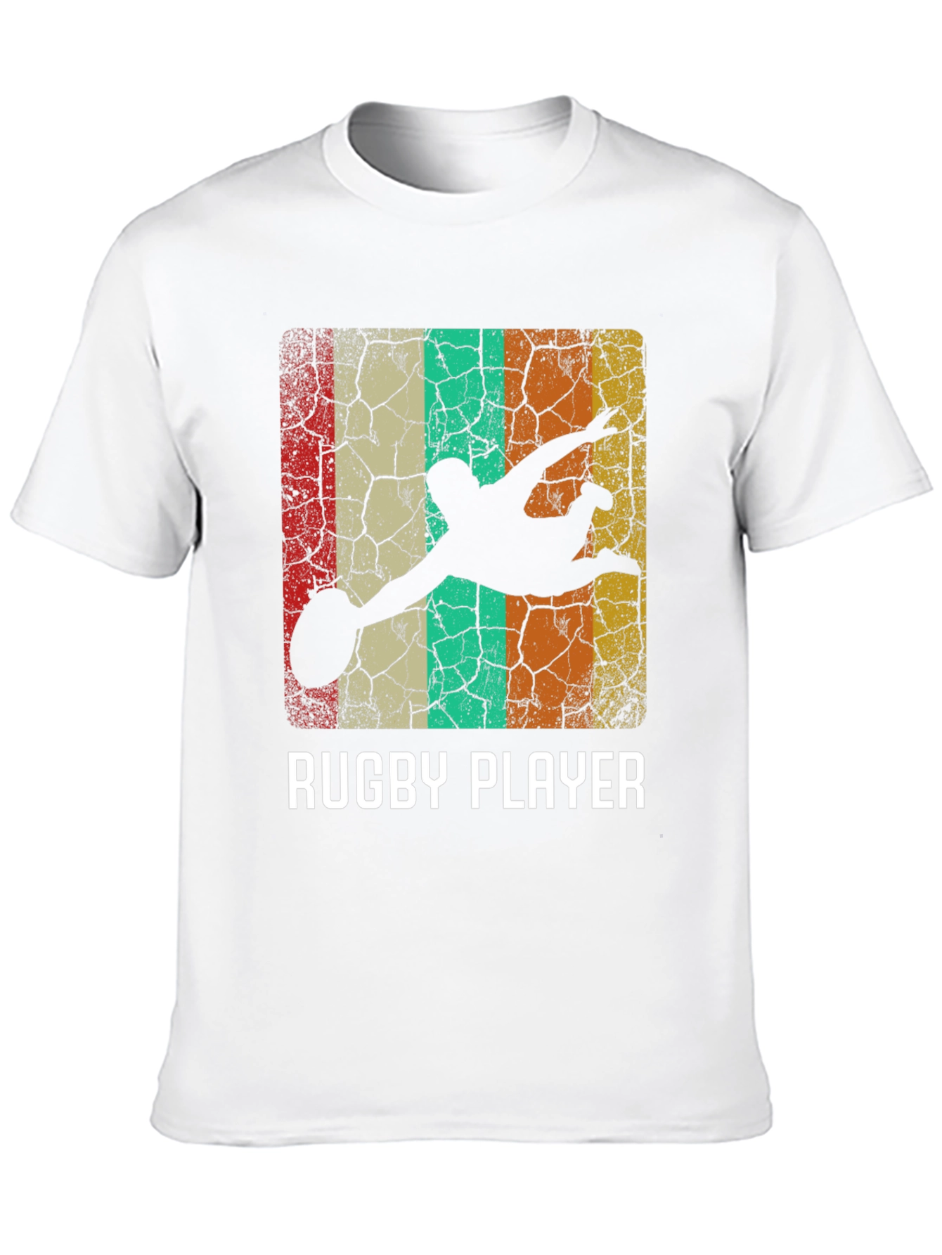 Rugby Player Retro Style Graphic T-Shirt