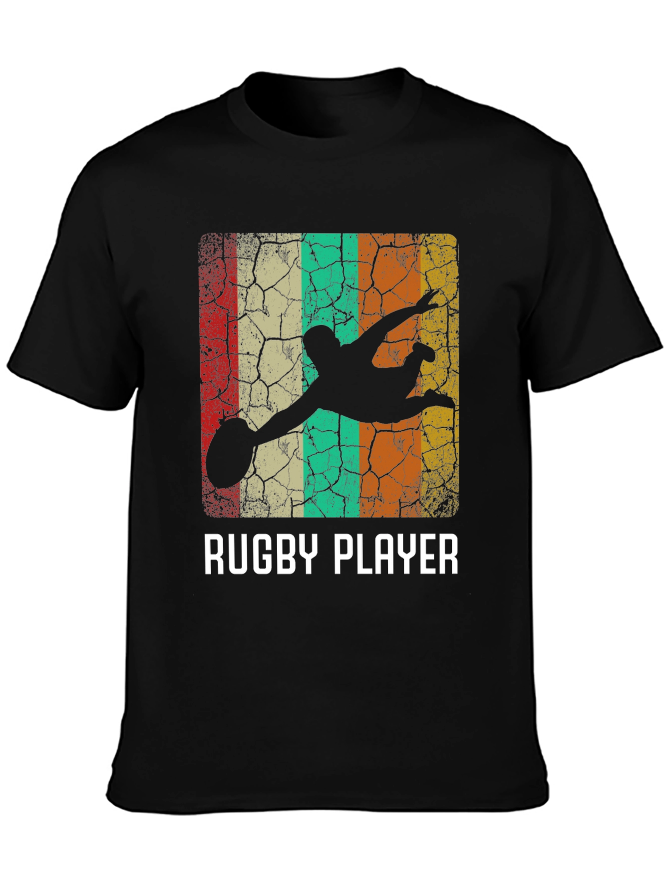 Rugby Player Retro Style Graphic T-Shirt