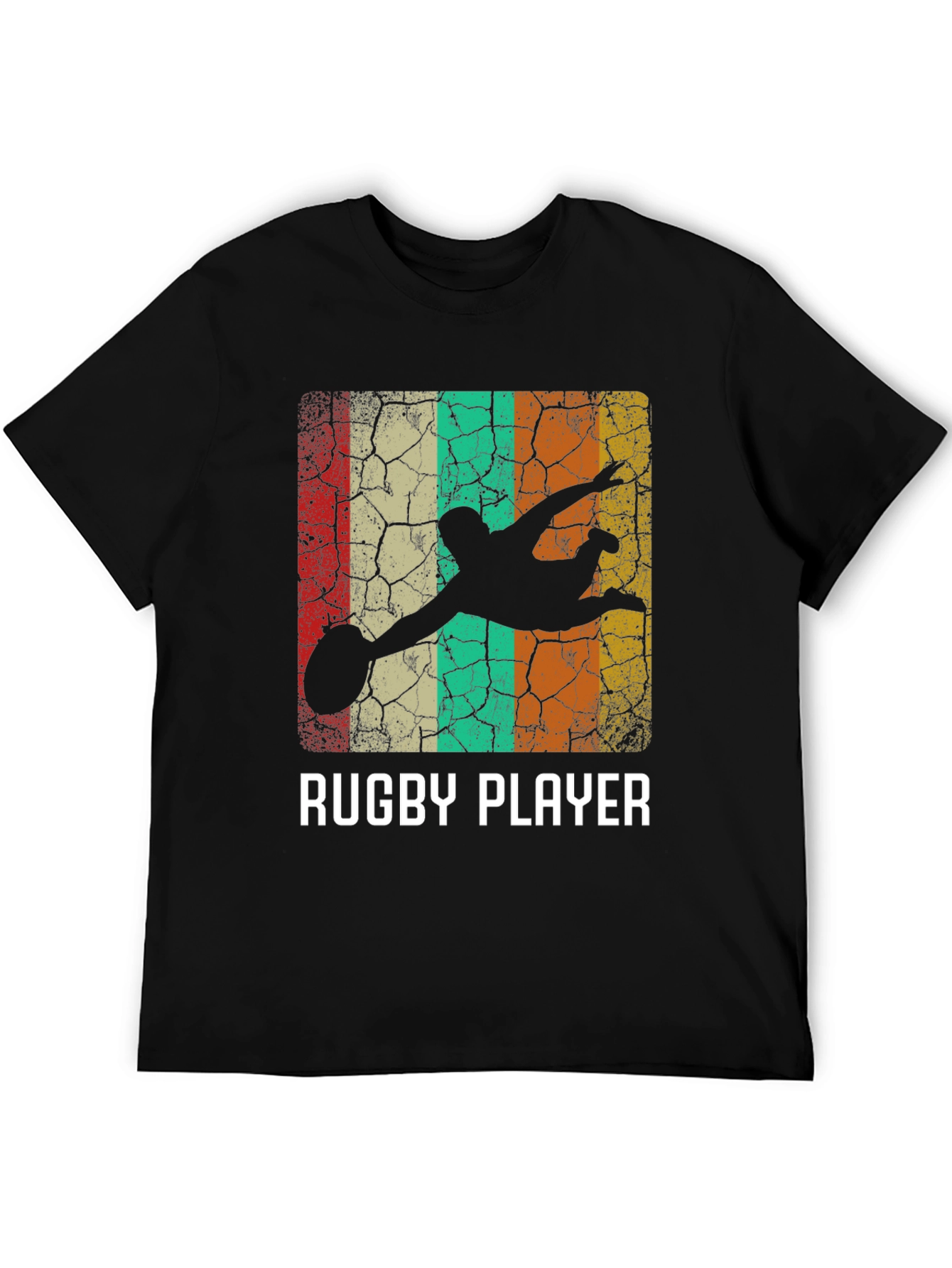 Rugby Player Retro Style Graphic T-Shirt