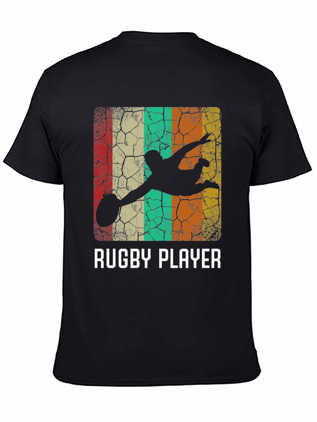 Rugby Player Retro Style Graphic T-Shirt