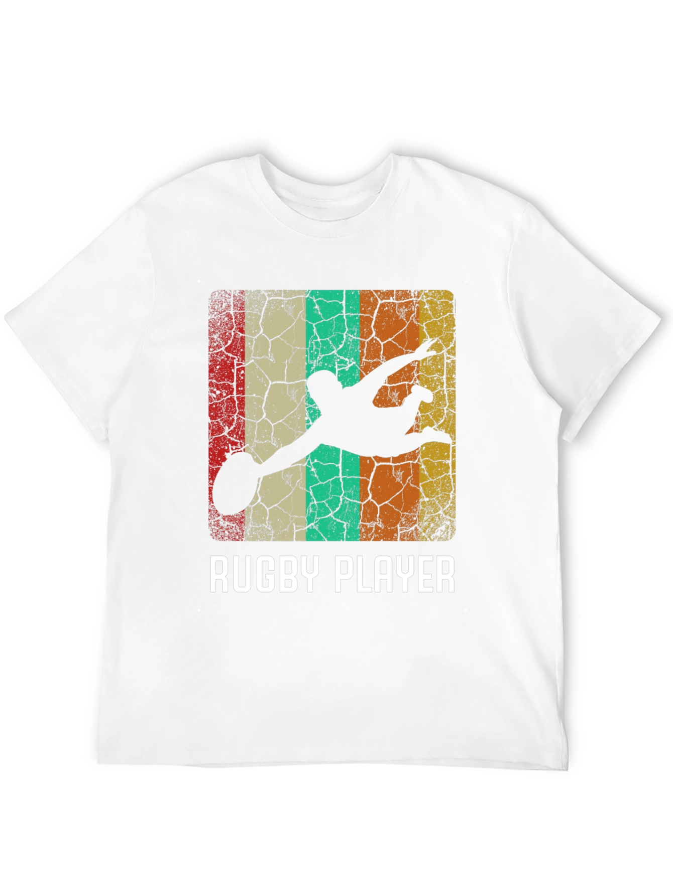 Rugby Player Retro Style Graphic T-Shirt