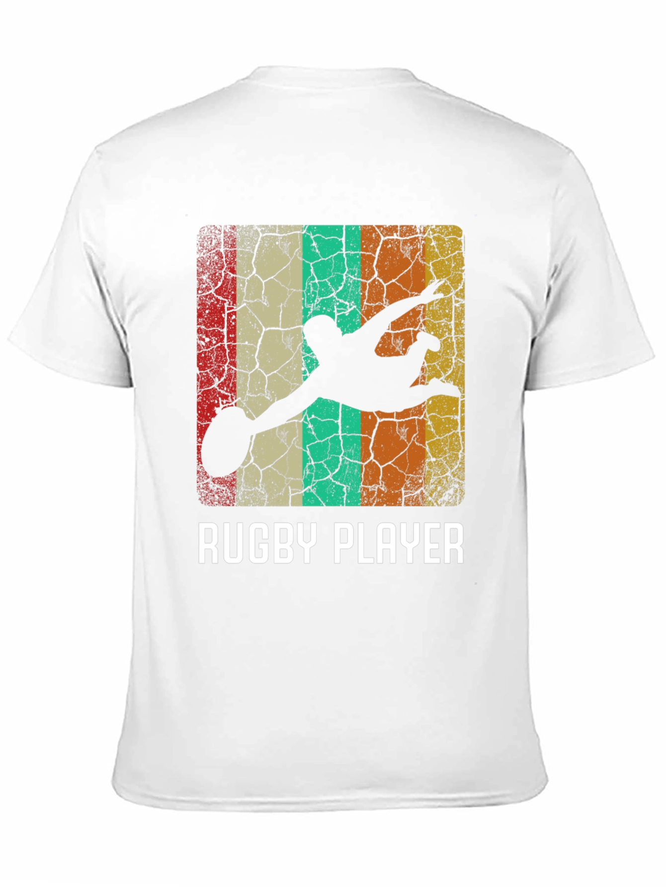 Rugby Player Retro Style Graphic T-Shirt