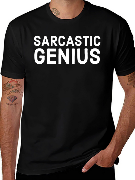 Sarcastic Genius Graphic Tee - Black Cotton T-Shirt