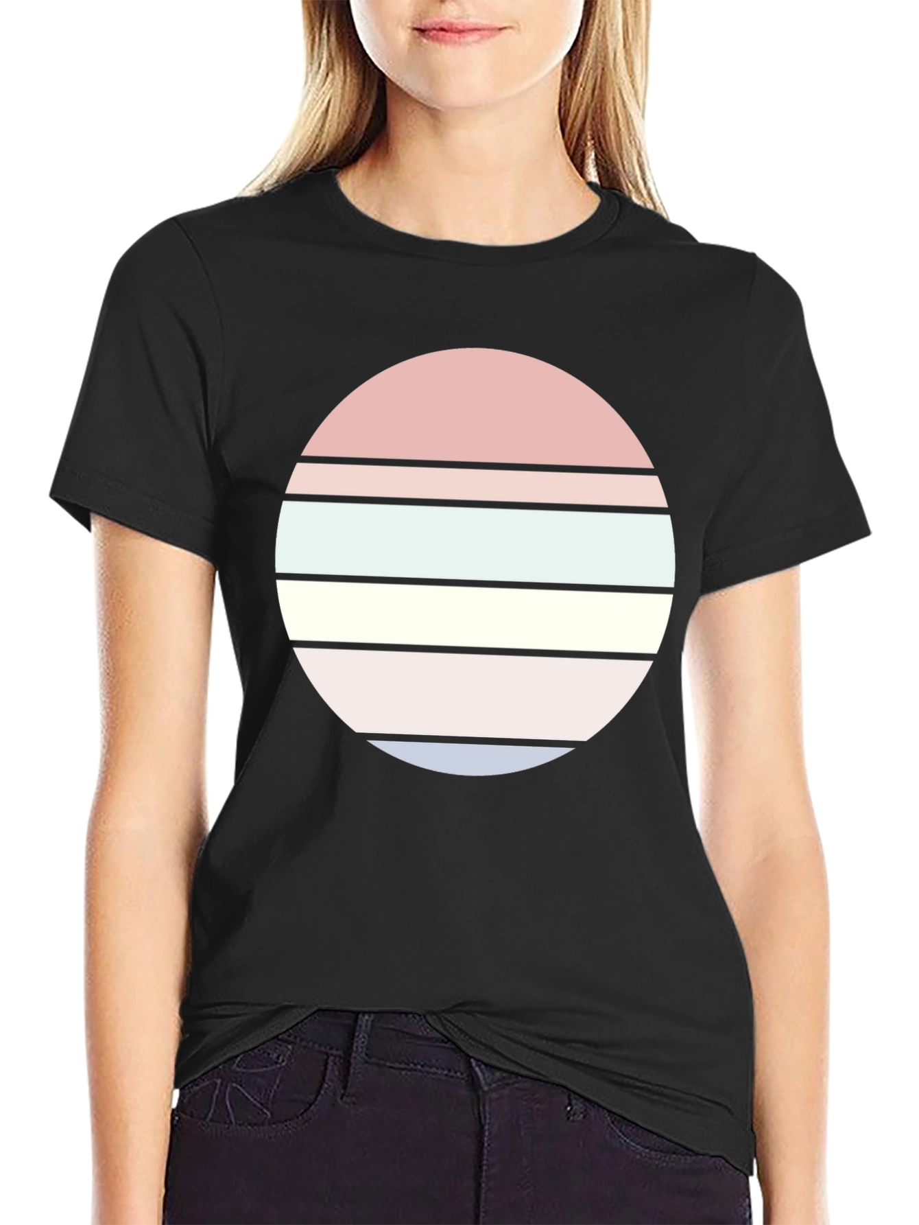 Retro Sunset Graphic Tee - Stylish Cotton Blend T-Shirt