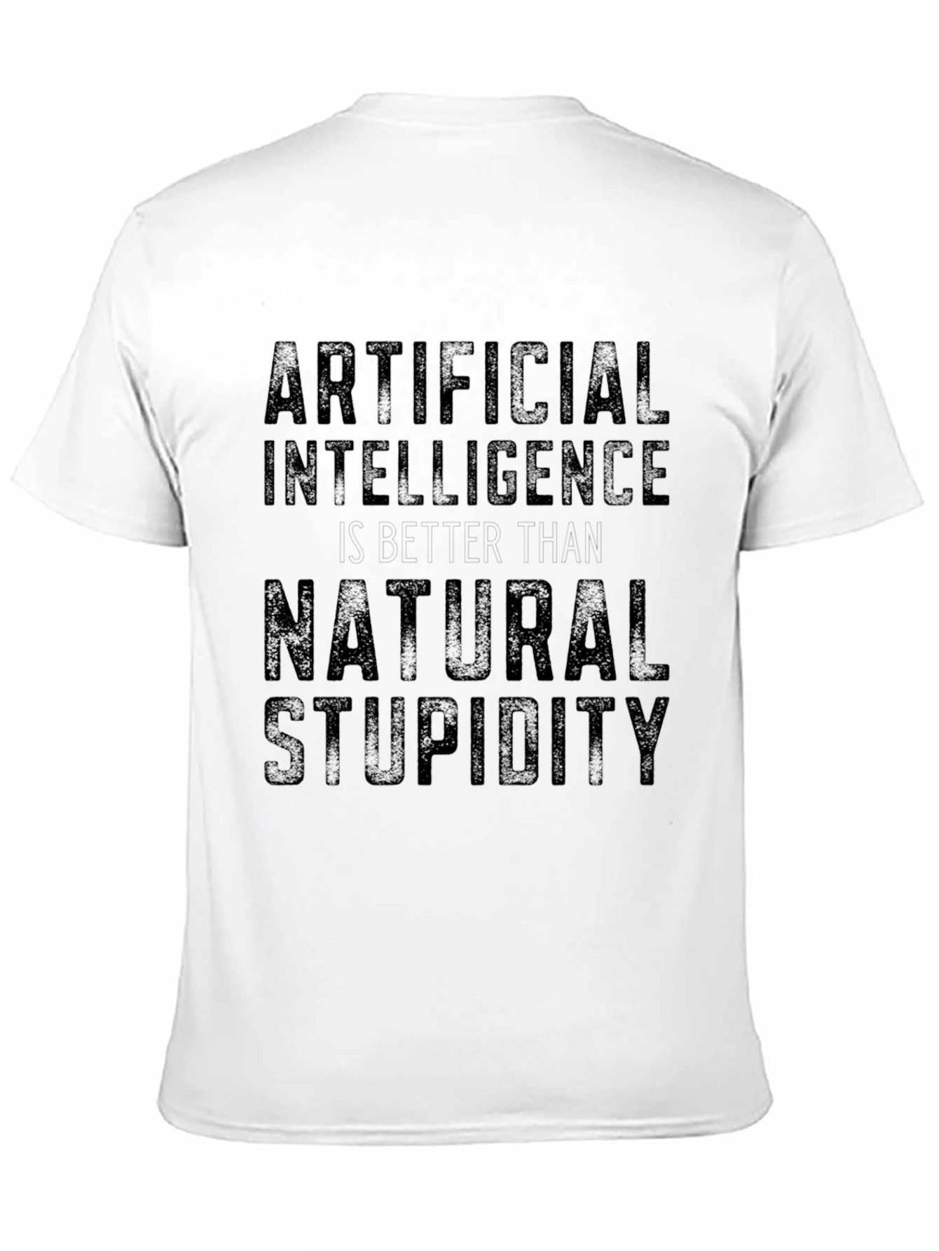 Artificial Intelligence vs Natural Stupidity Black T-Shirt