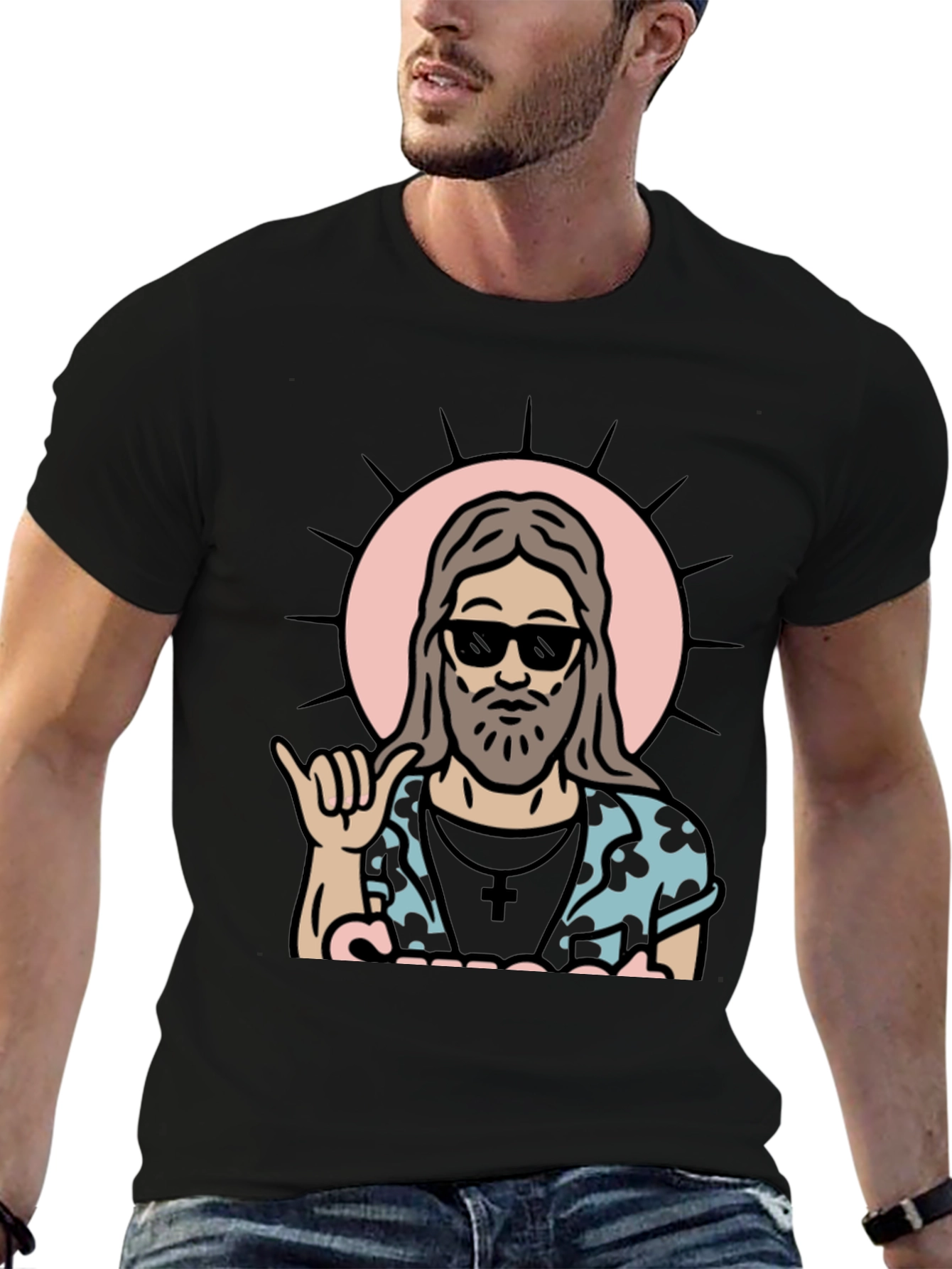 Cool Jesus Graphic T-Shirt - Black Tee