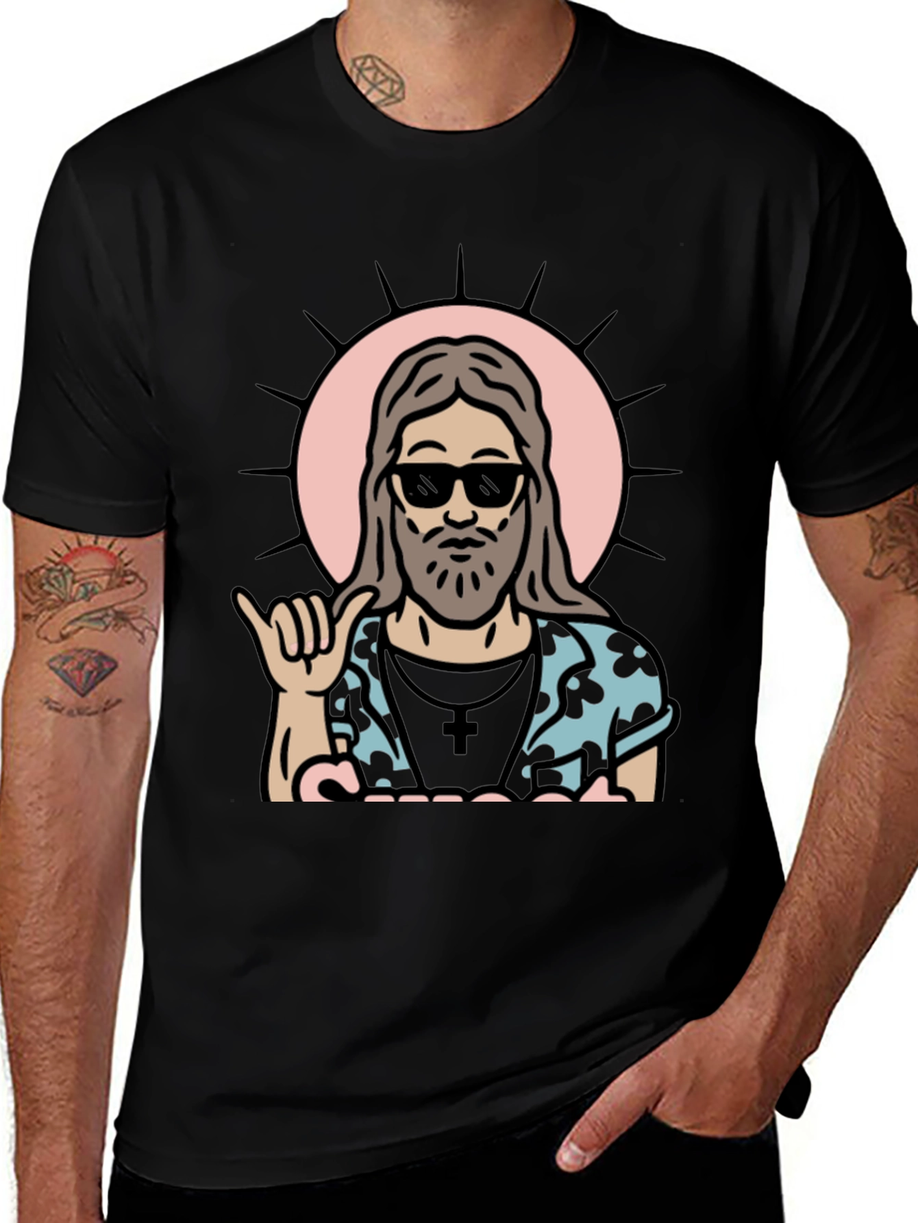 Cool Jesus Graphic T-Shirt - Black Tee