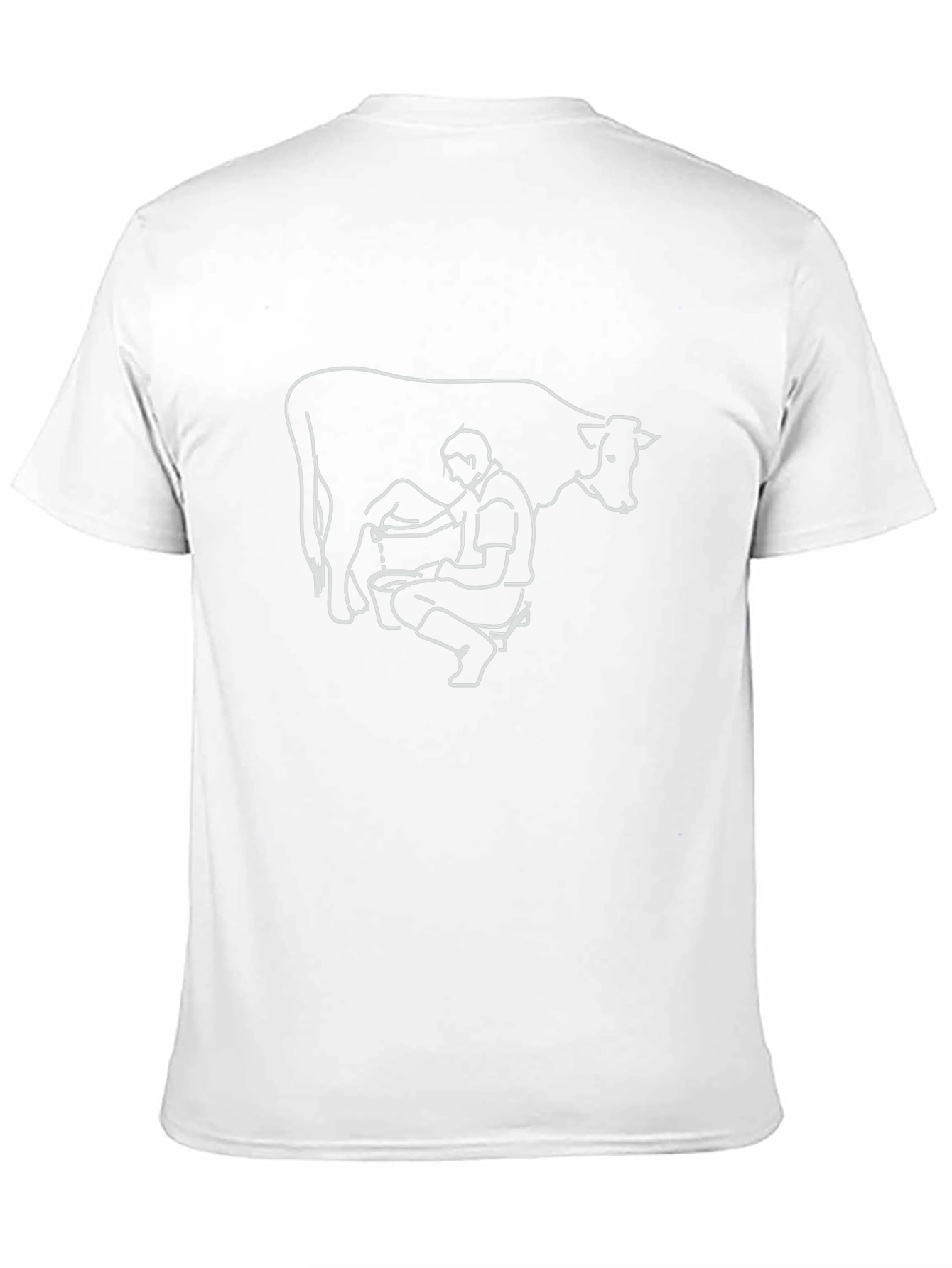 Cow Milking Graphic Tee - Black Cotton T-Shirt