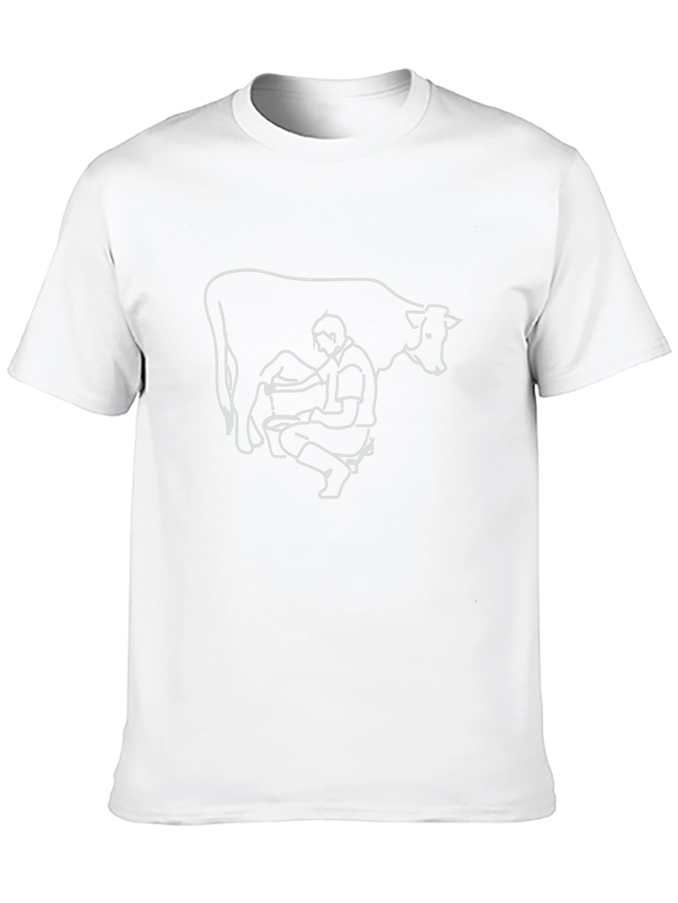Cow Milking Graphic Tee - Black Cotton T-Shirt
