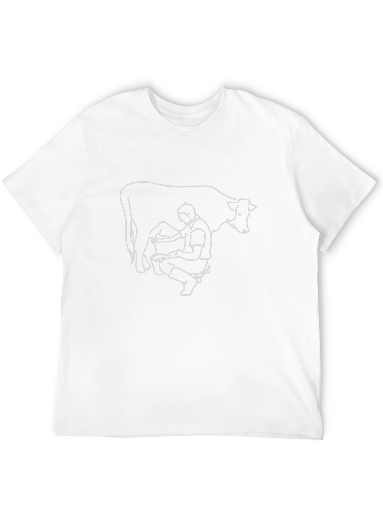 Cow Milking Graphic Tee - Black Cotton T-Shirt