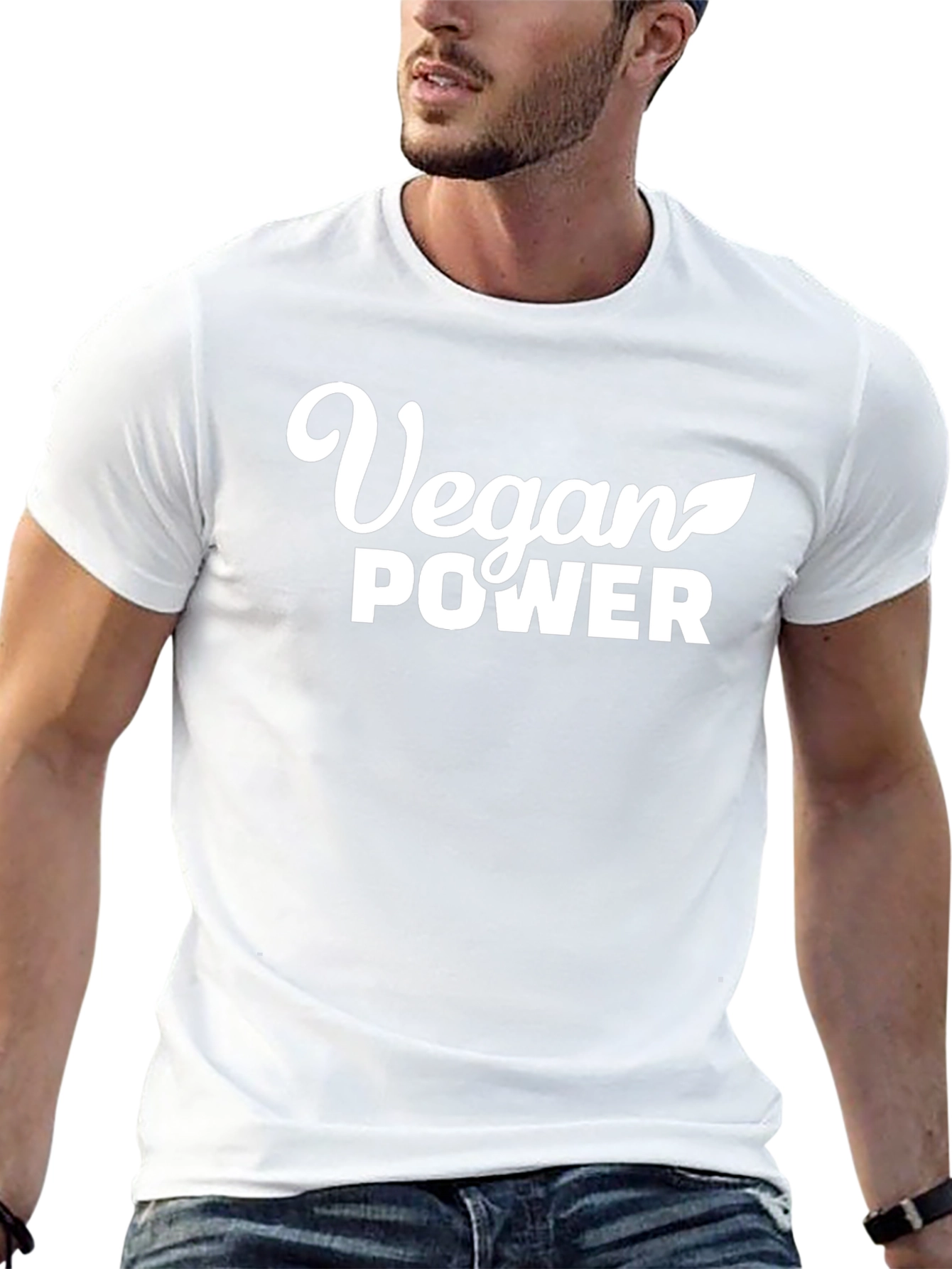 Vegan Power T-Shirt - Black Crew Neck Tee