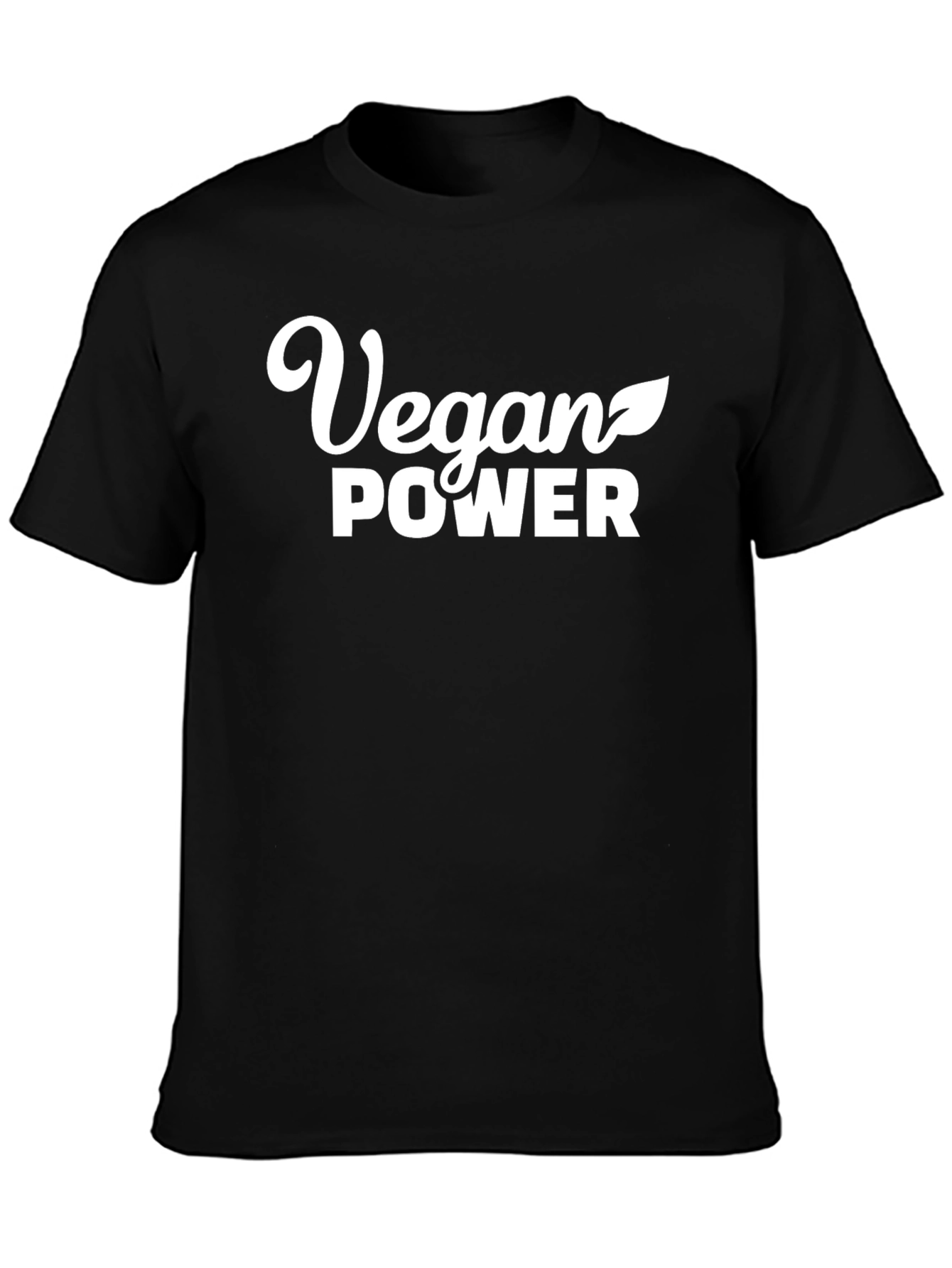 Vegan Power T-Shirt - Black Crew Neck Tee