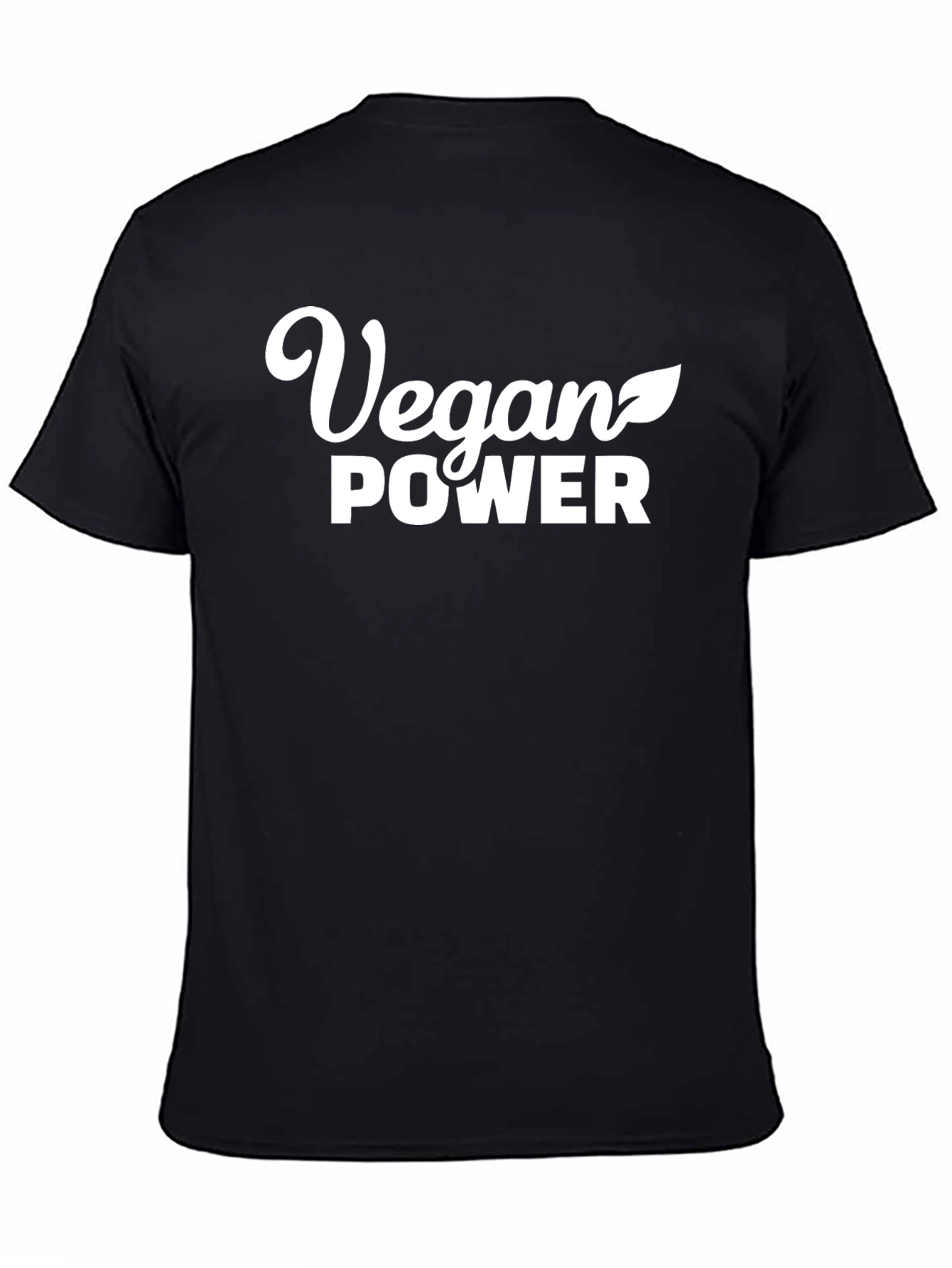 Vegan Power T-Shirt - Black Crew Neck Tee