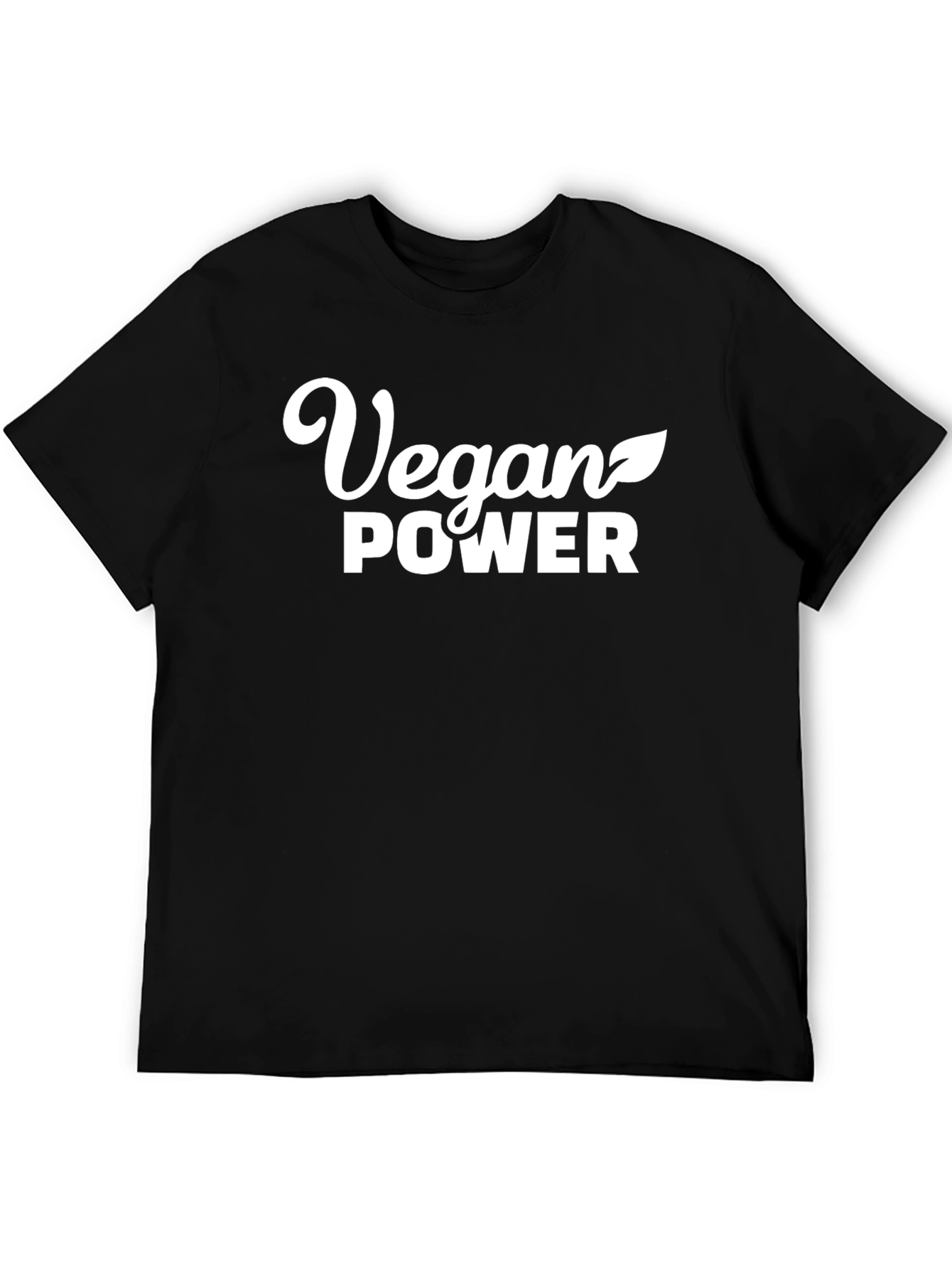 Vegan Power T-Shirt - Black Crew Neck Tee