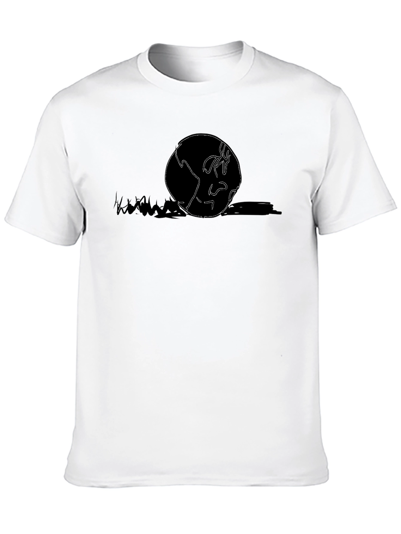 Abstract Earth Graphic Tee - Modern Black T-Shirt