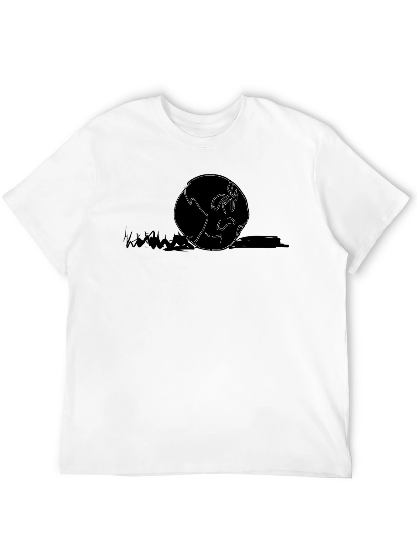 Abstract Earth Graphic Tee - Modern Black T-Shirt