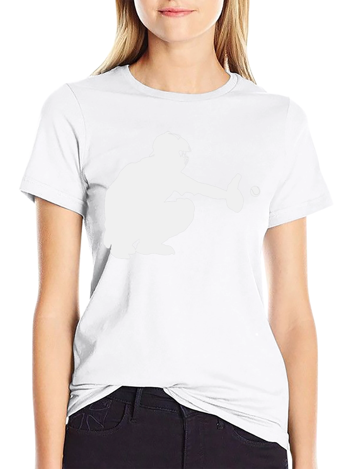 Baseball Catcher Graphic T-Shirt - Black