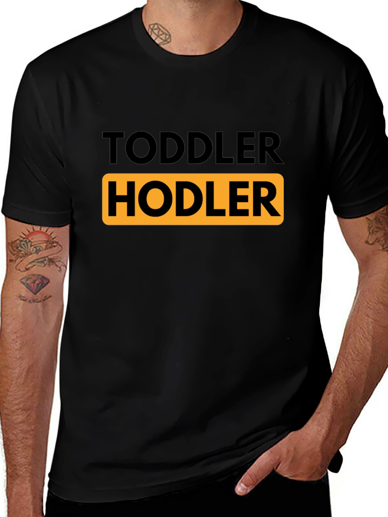 Toddler HODLER Black T-Shirt - Crypto Humor!