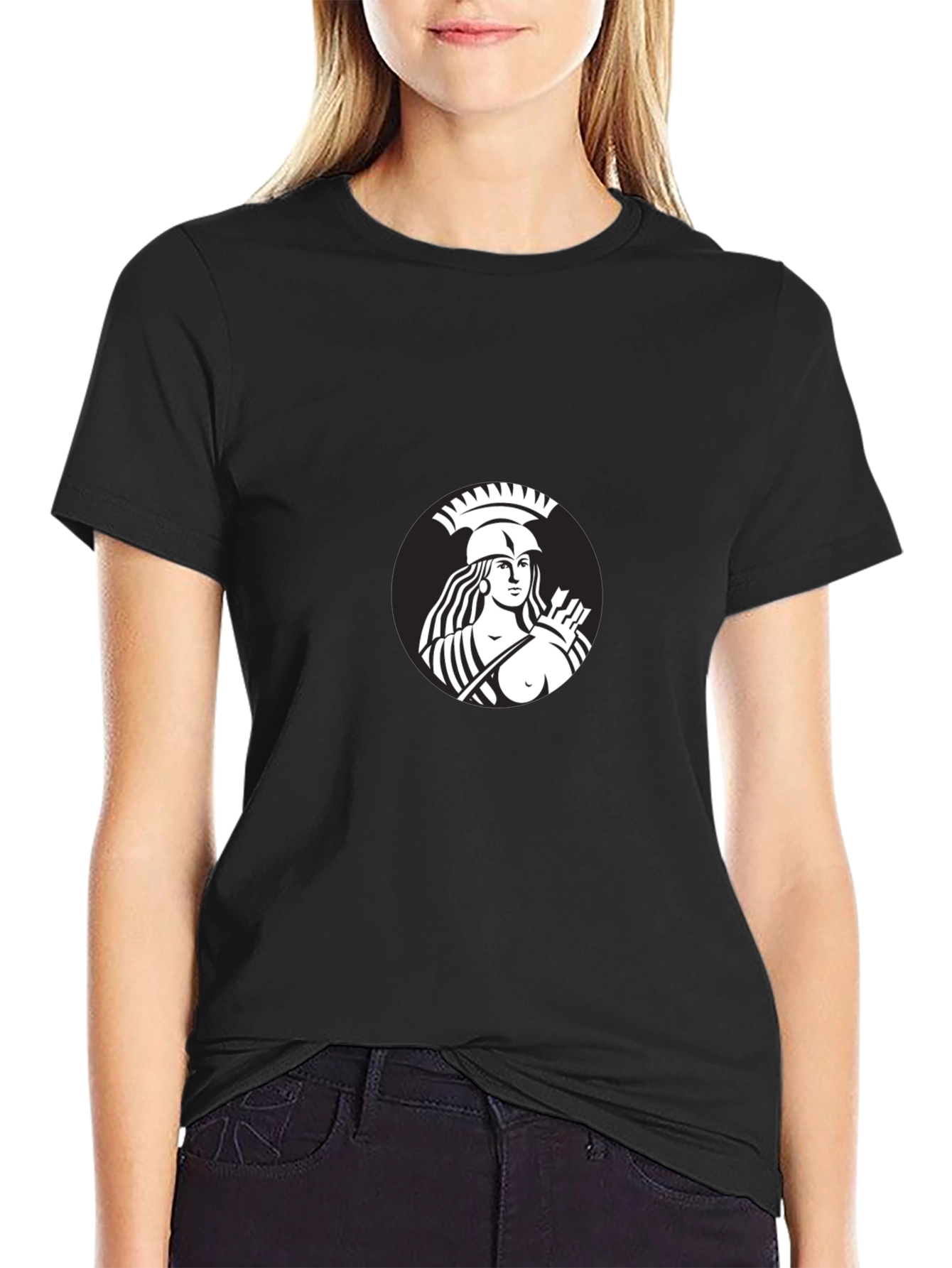 Black T-Shirt with Warrior Goddess Graphic Tee