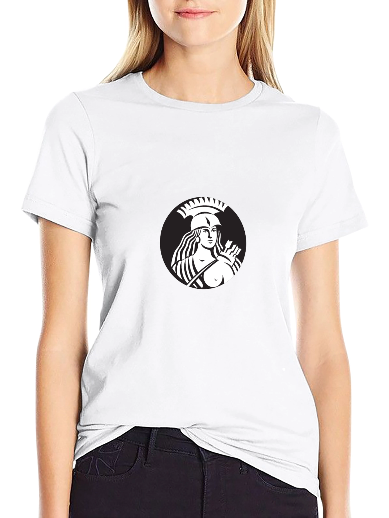Black T-Shirt with Warrior Goddess Graphic Tee
