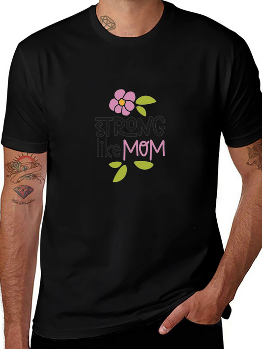 Strong Like Mom Graphic Tee - Black