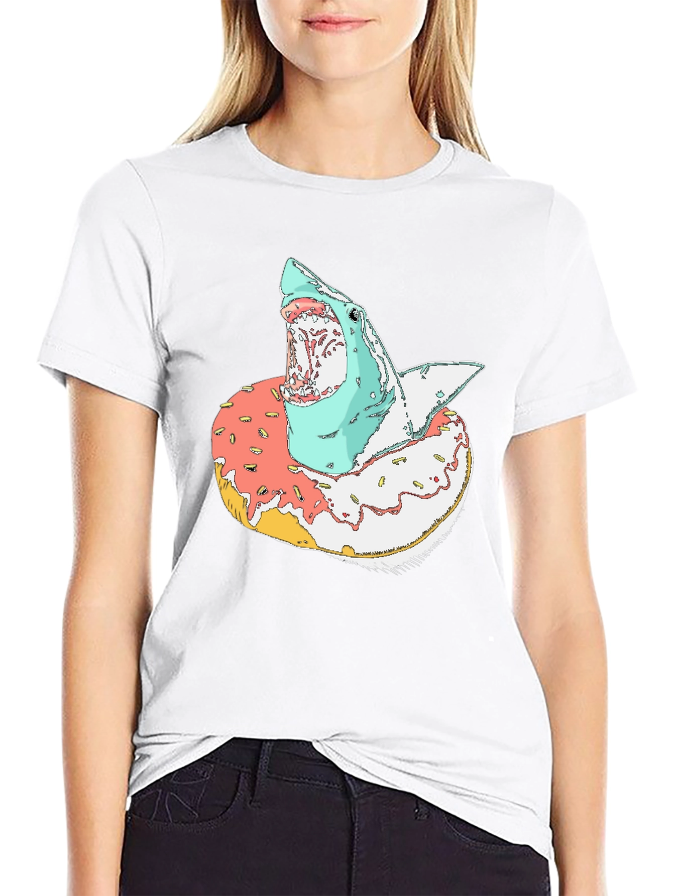 Shark Doughnut T-Shirt - Unique Graphic Tee