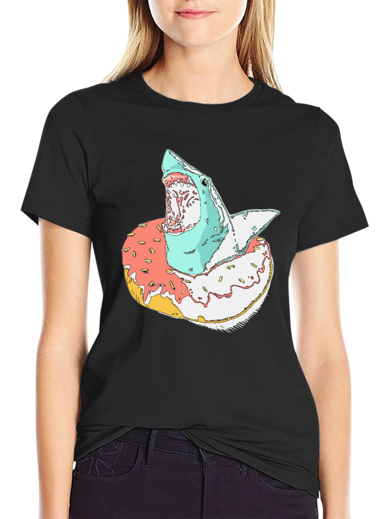 Shark Doughnut T-Shirt - Unique Graphic Tee