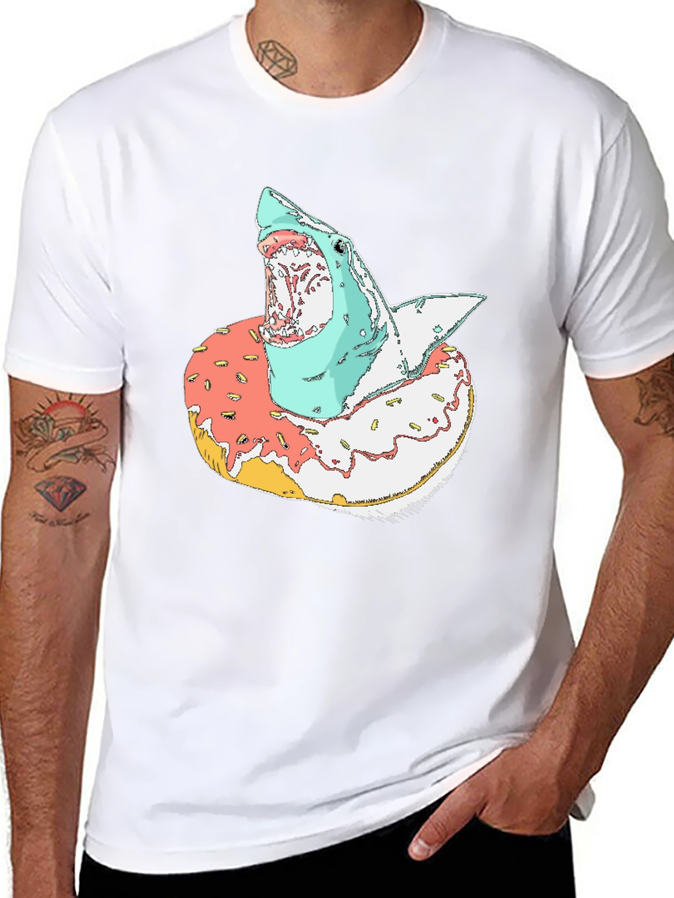 Shark Doughnut T-Shirt - Unique Graphic Tee