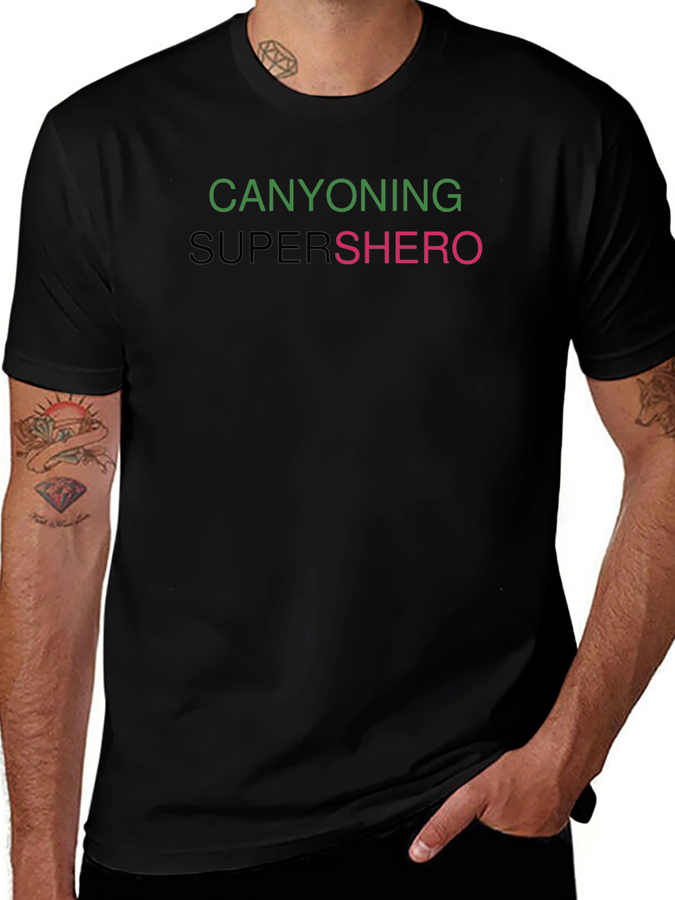 Canyoning Supershero Graphic Tee - Black