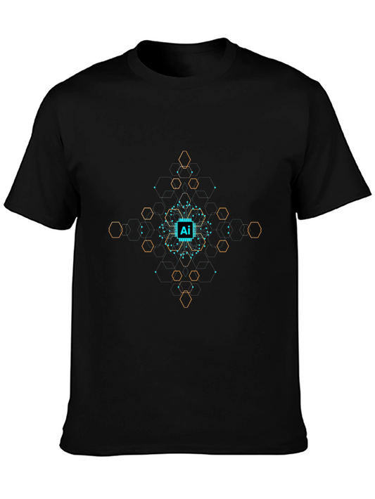 AI Tech Circuit Graphic T-Shirt